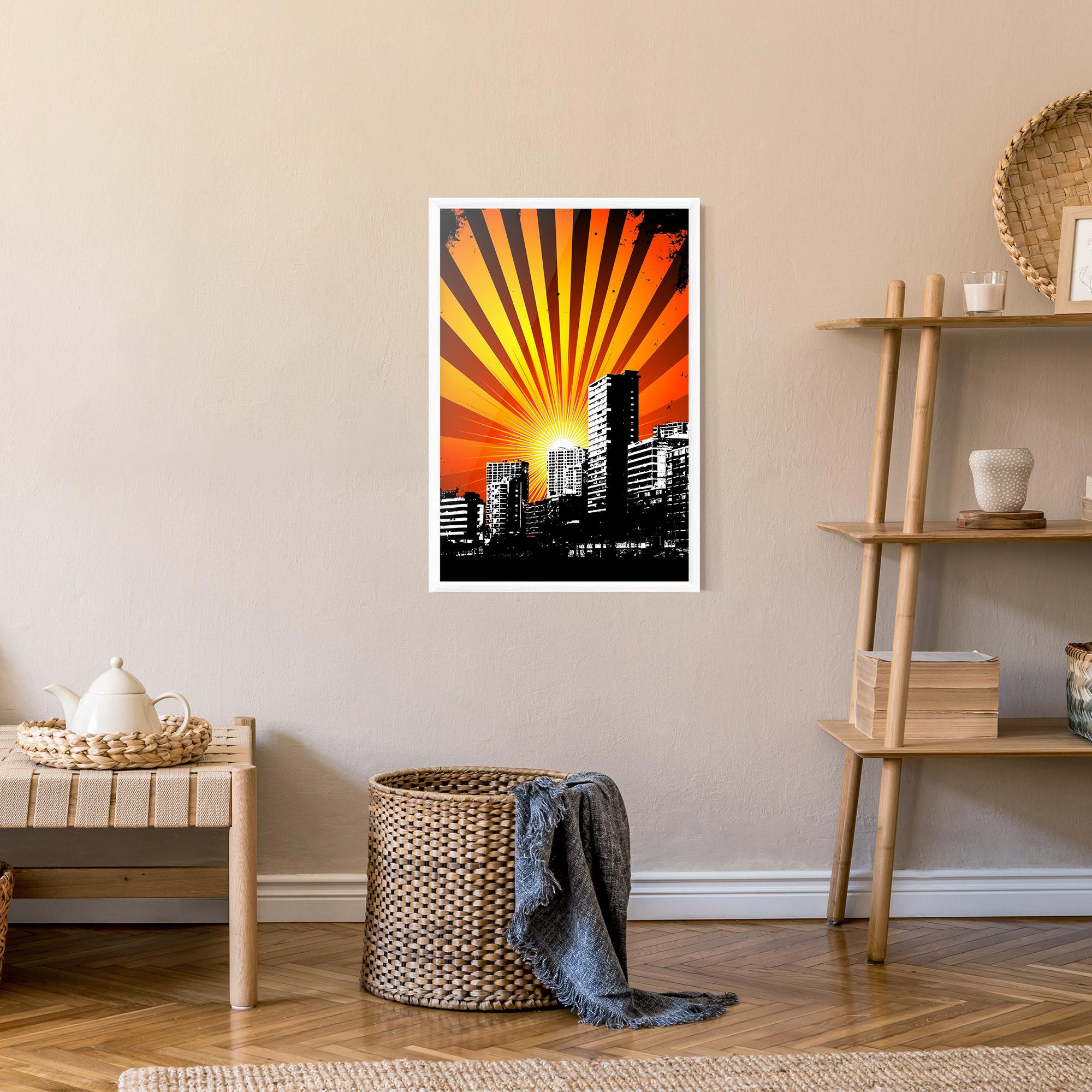 Poster Înrămat Sunset Building mockup 9