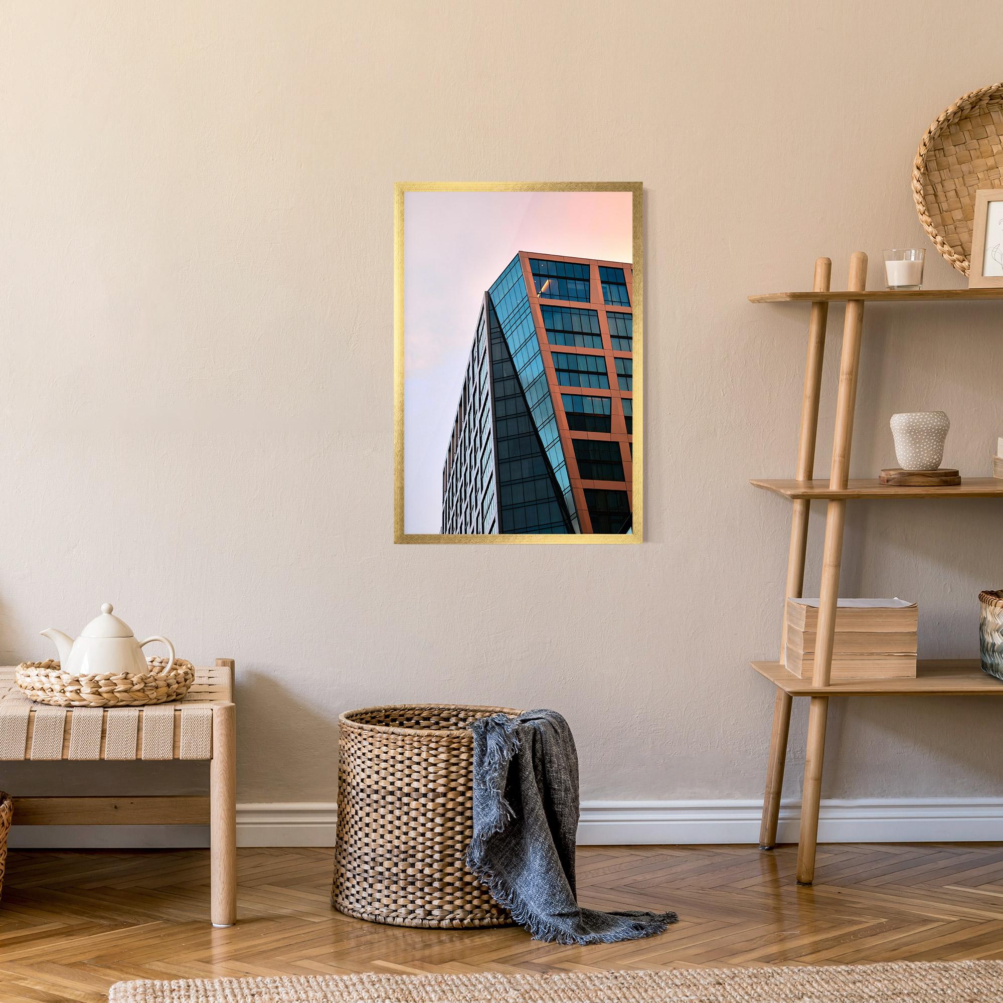 Poster Înrămat Blue Glass Building mockup 9