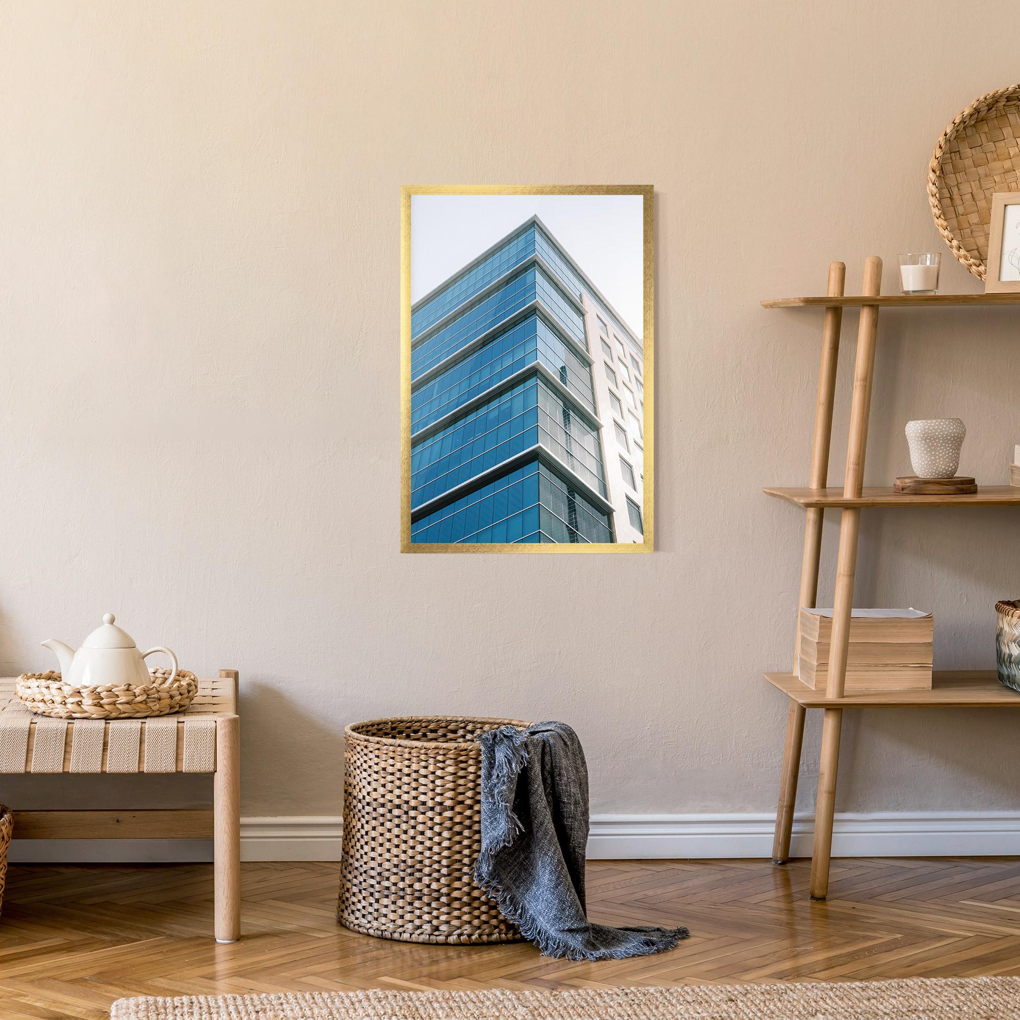 Poster Înrămat Blue Glass Tower mockup 9
