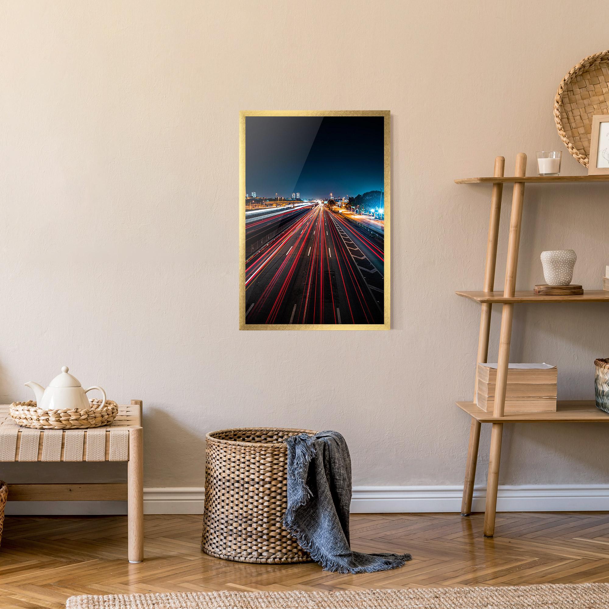 Poster Înrămat Red Car Lightgs mockup 9