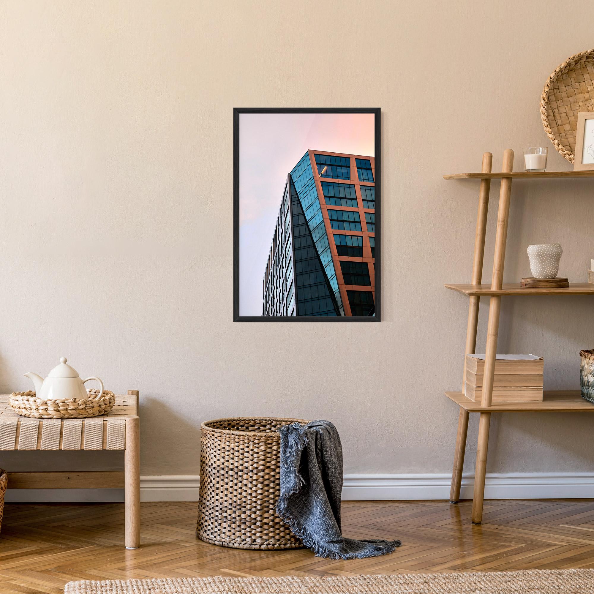 Poster Înrămat Blue Glass Building mockup 9