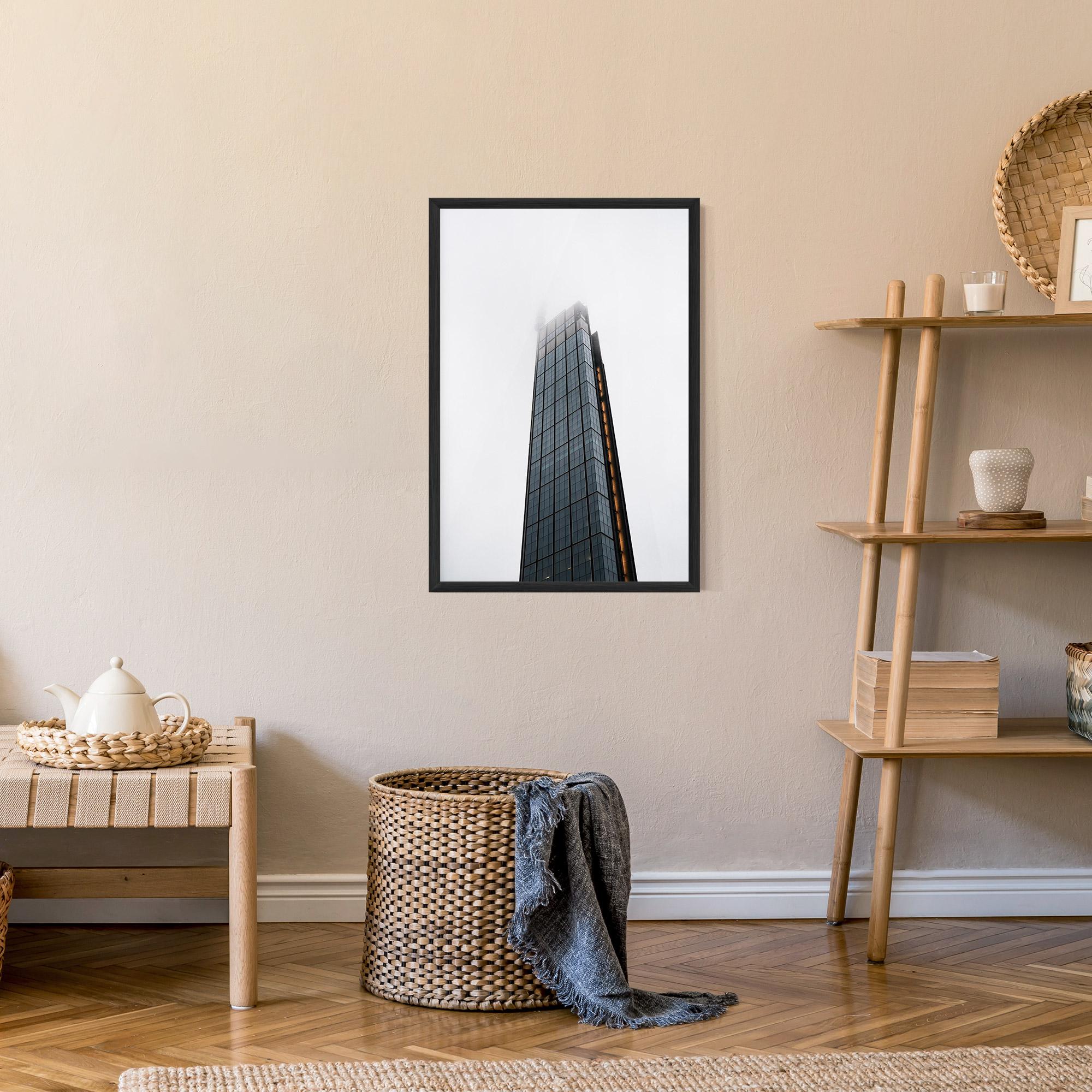 Poster Înrămat Foggy High Building mockup 9