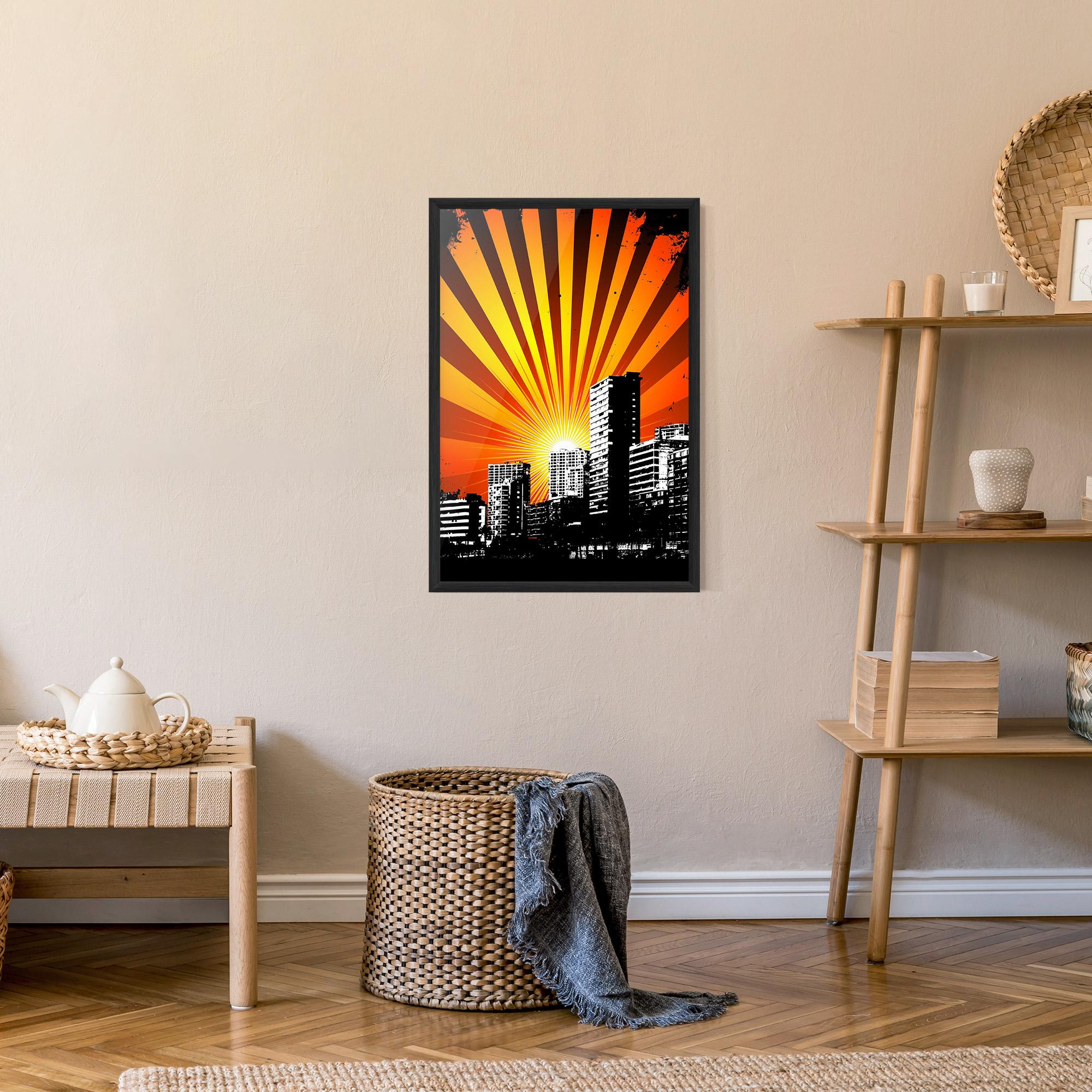 Poster Înrămat Sunset Building mockup 9