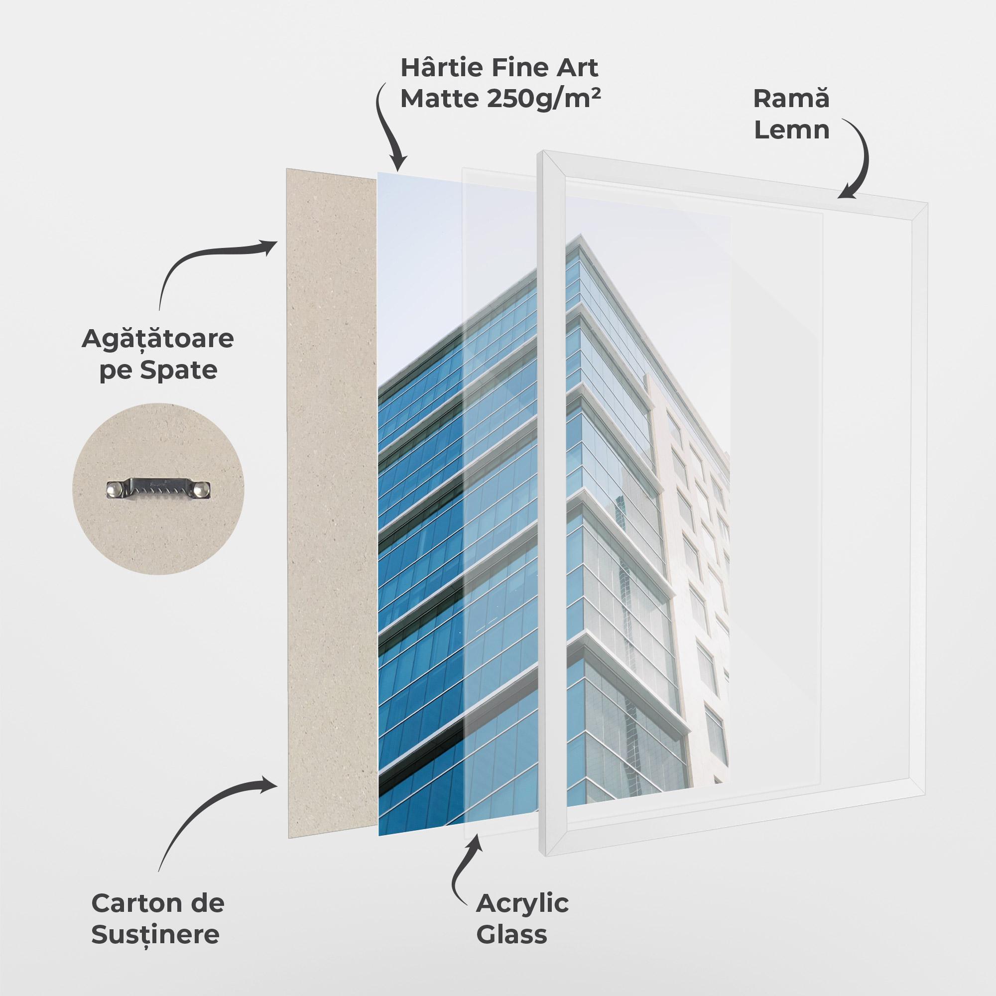 Poster Înrămat Blue Glass Tower mockup 1