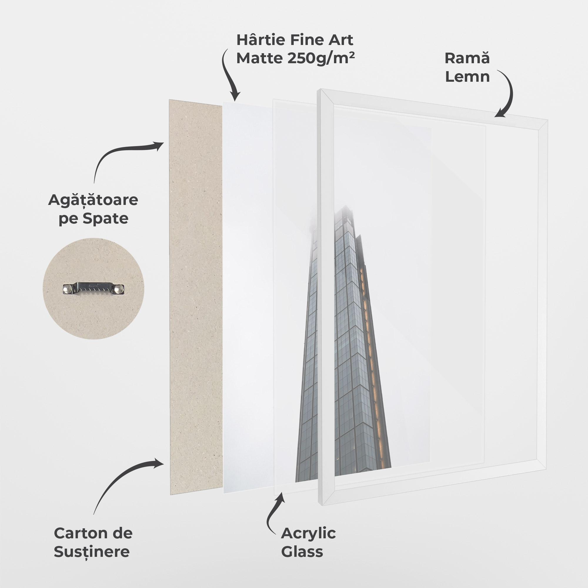 Poster Înrămat Foggy High Building mockup 1