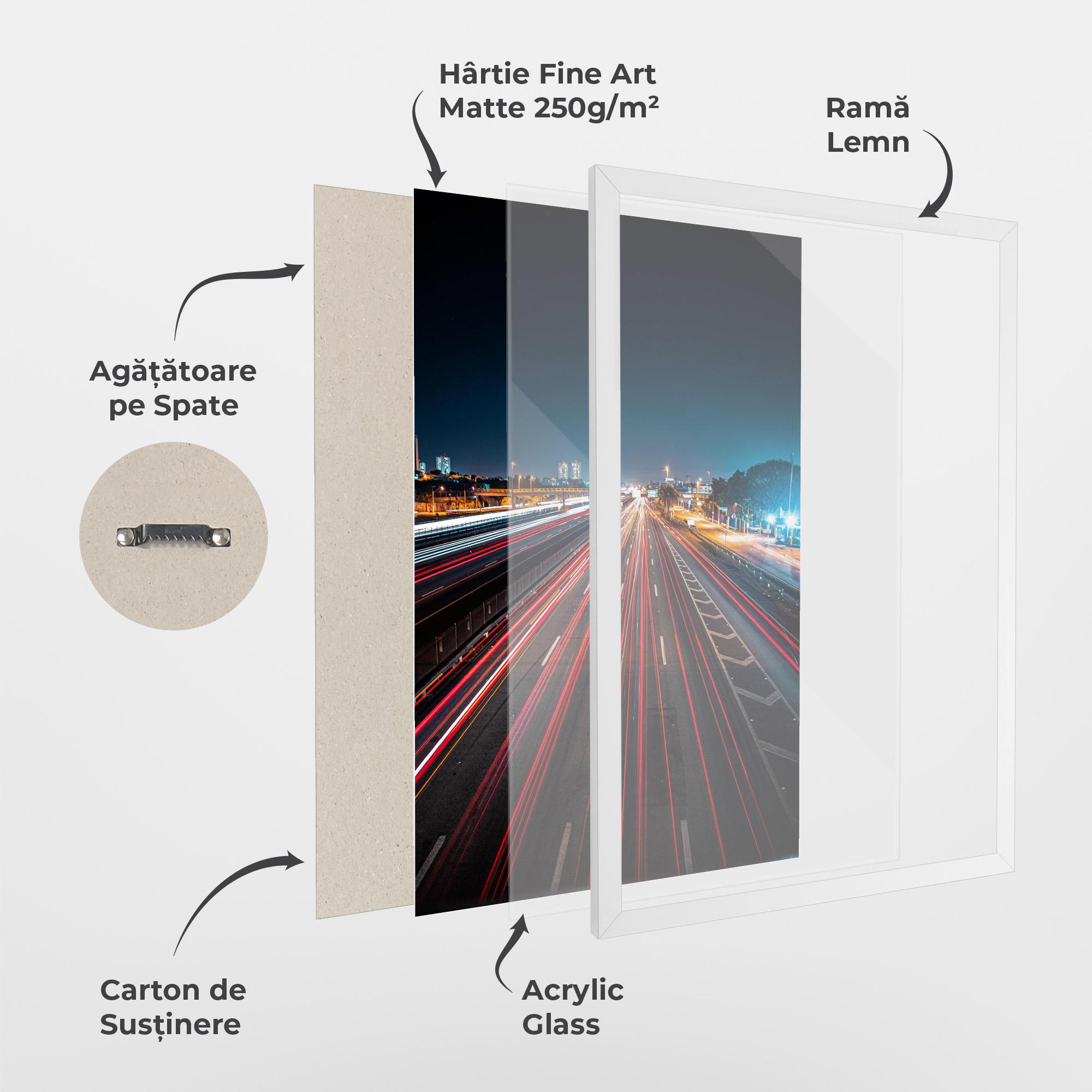 Poster Înrămat Red Car Lightgs mockup 1