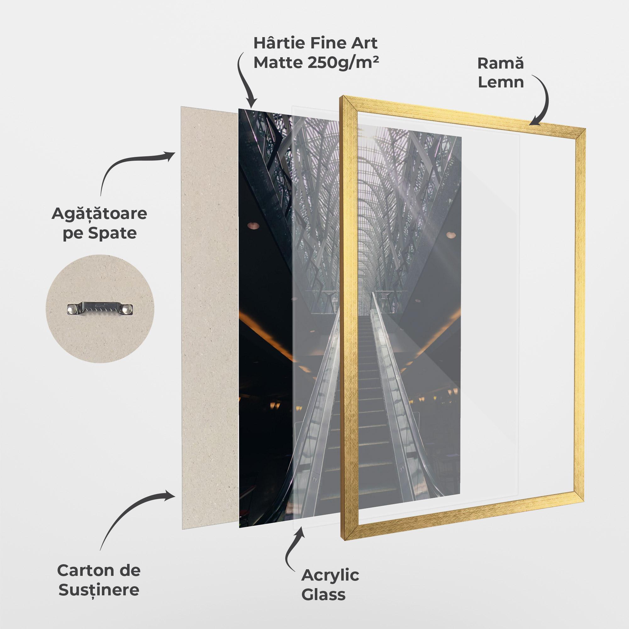 Poster Înrămat Grey Stairs Building mockup 1