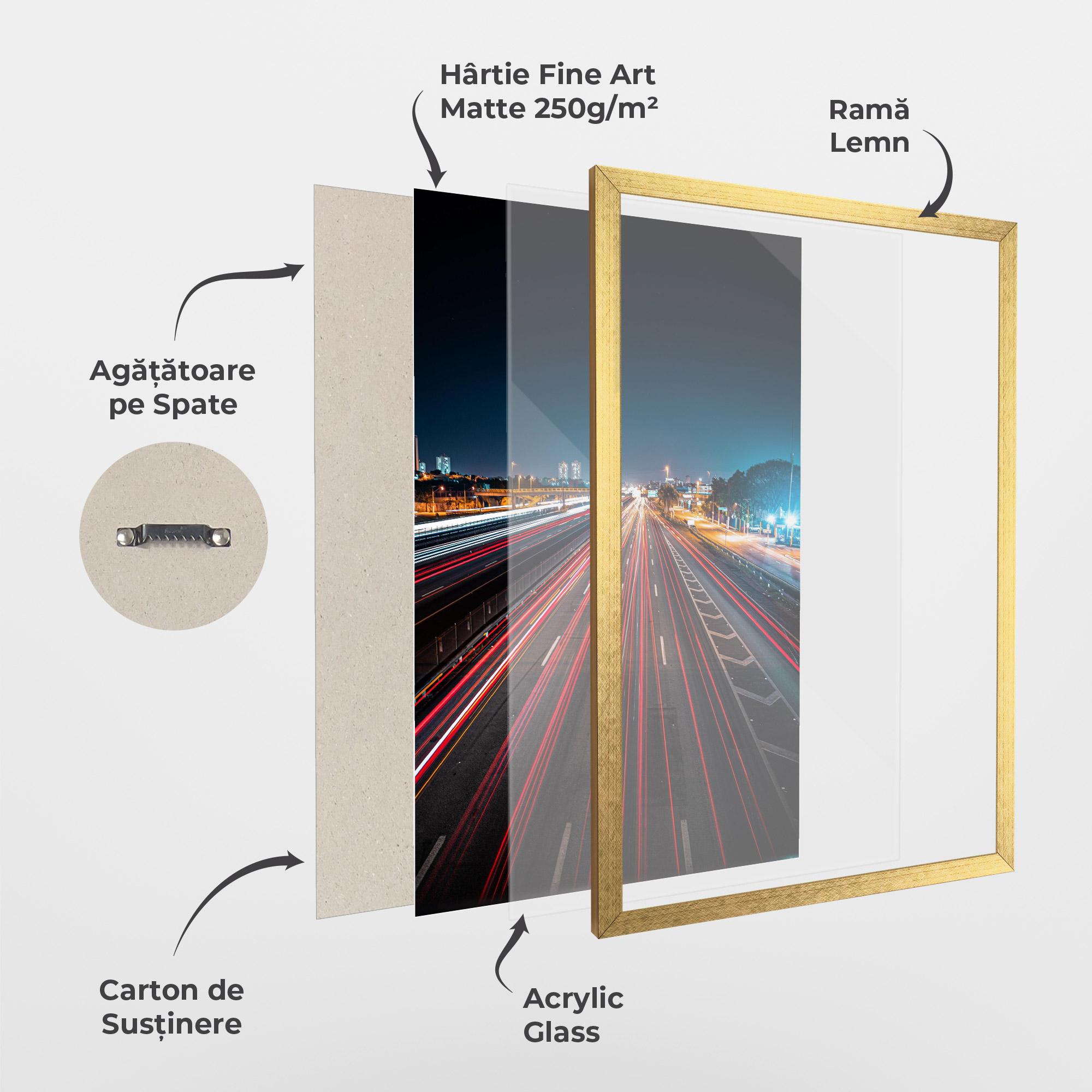 Poster Înrămat Red Car Lightgs mockup 1