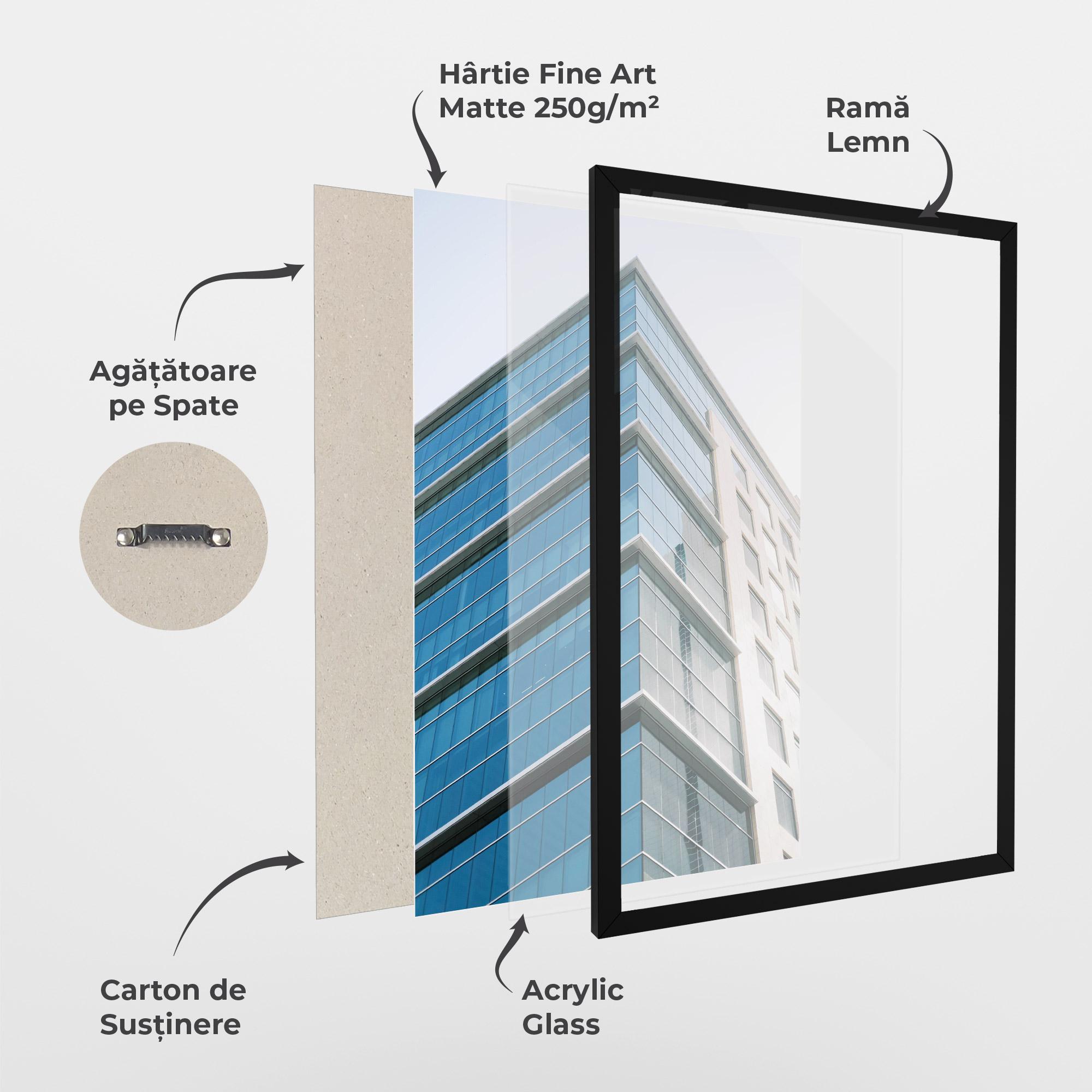 Poster Înrămat Blue Glass Tower mockup 1