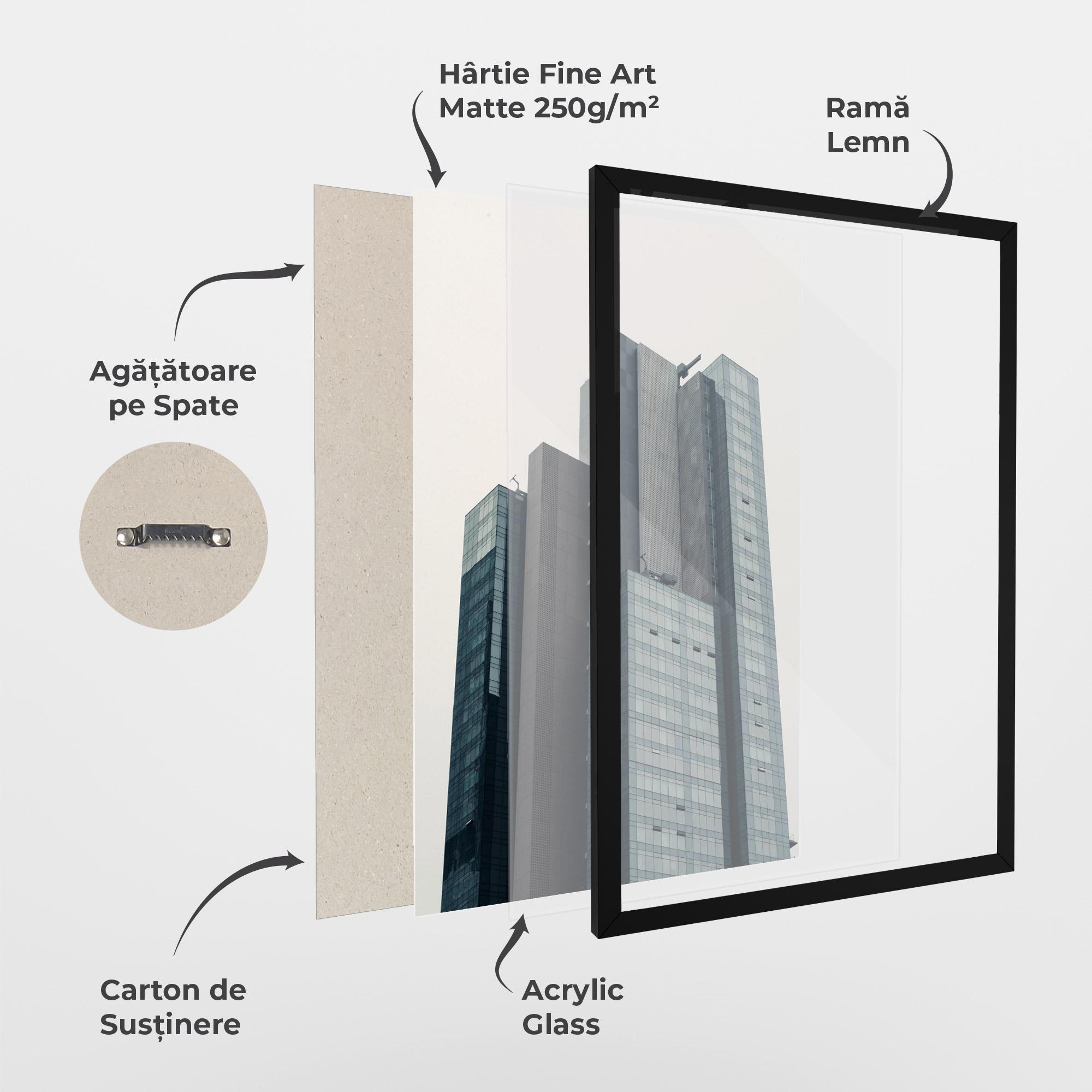 Poster Înrămat Blue High Building mockup 1