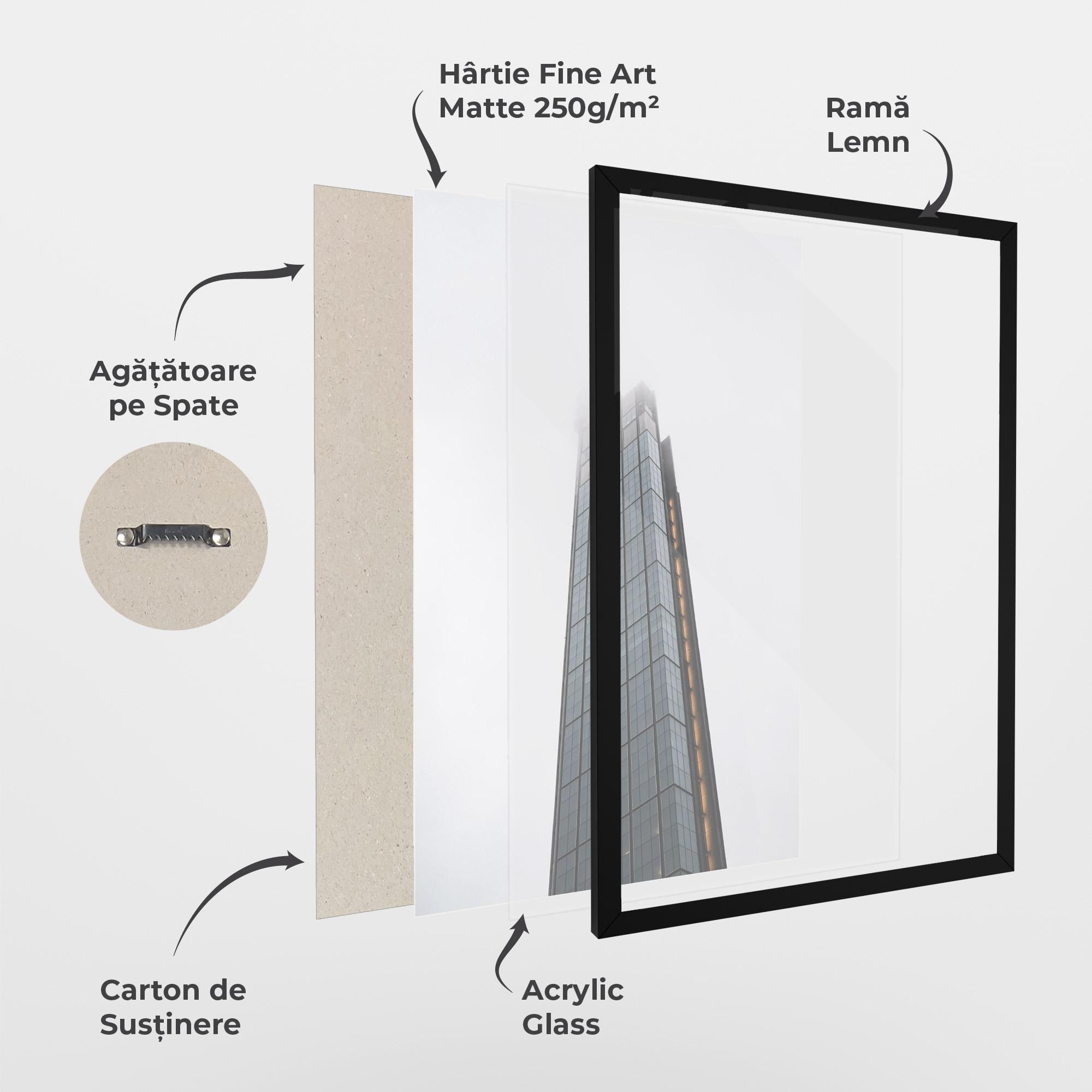 Poster Înrămat Foggy High Building mockup 1