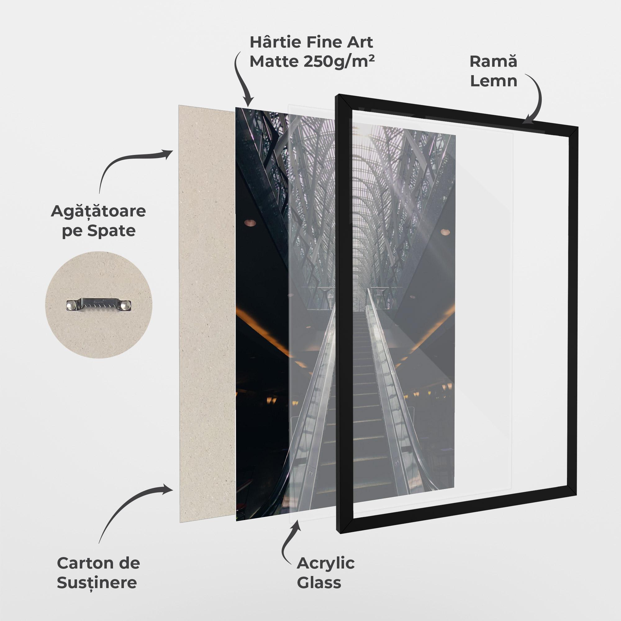 Poster Înrămat Grey Stairs Building mockup 1