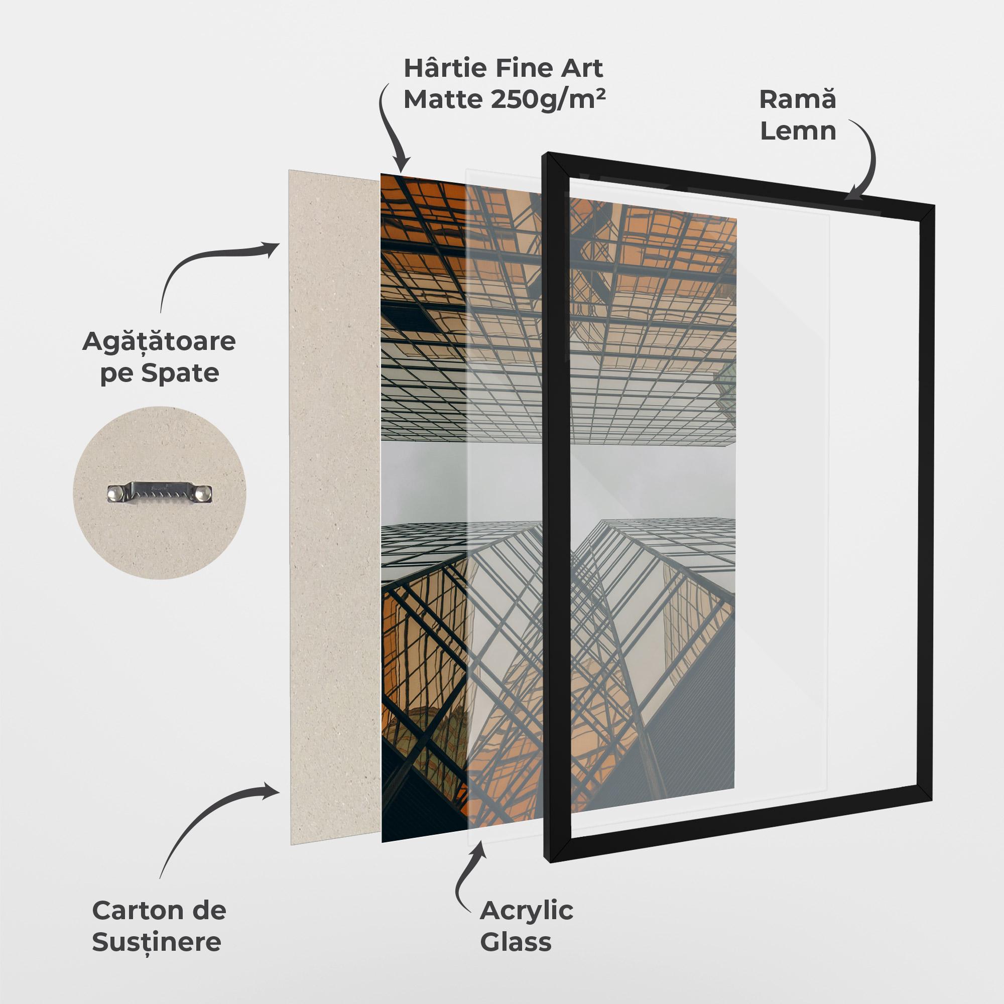Poster Înrămat Orange Glass Building mockup 1
