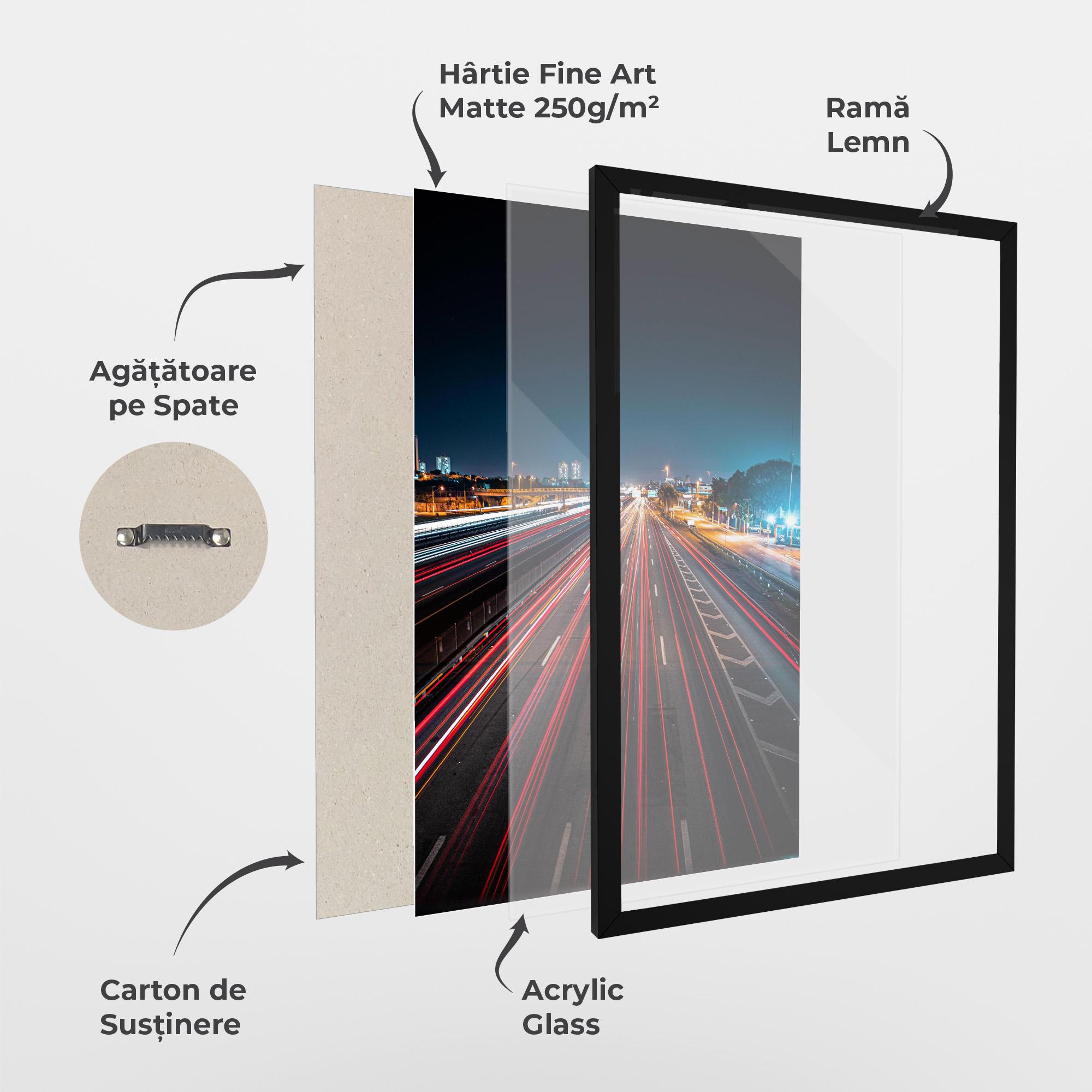 Poster Înrămat Red Car Lightgs mockup 1