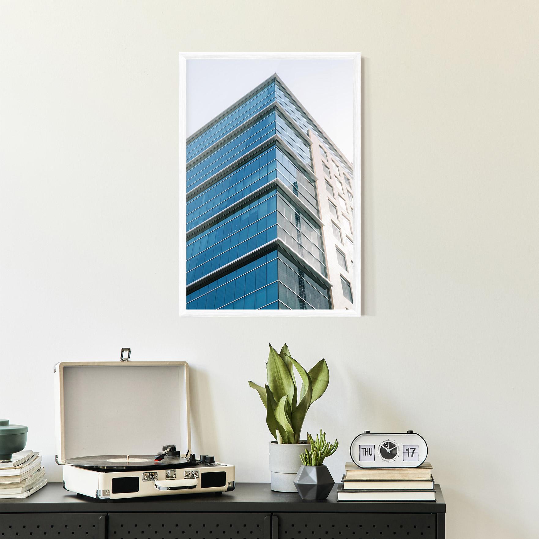 Poster Înrămat Blue Glass Tower mockup 2