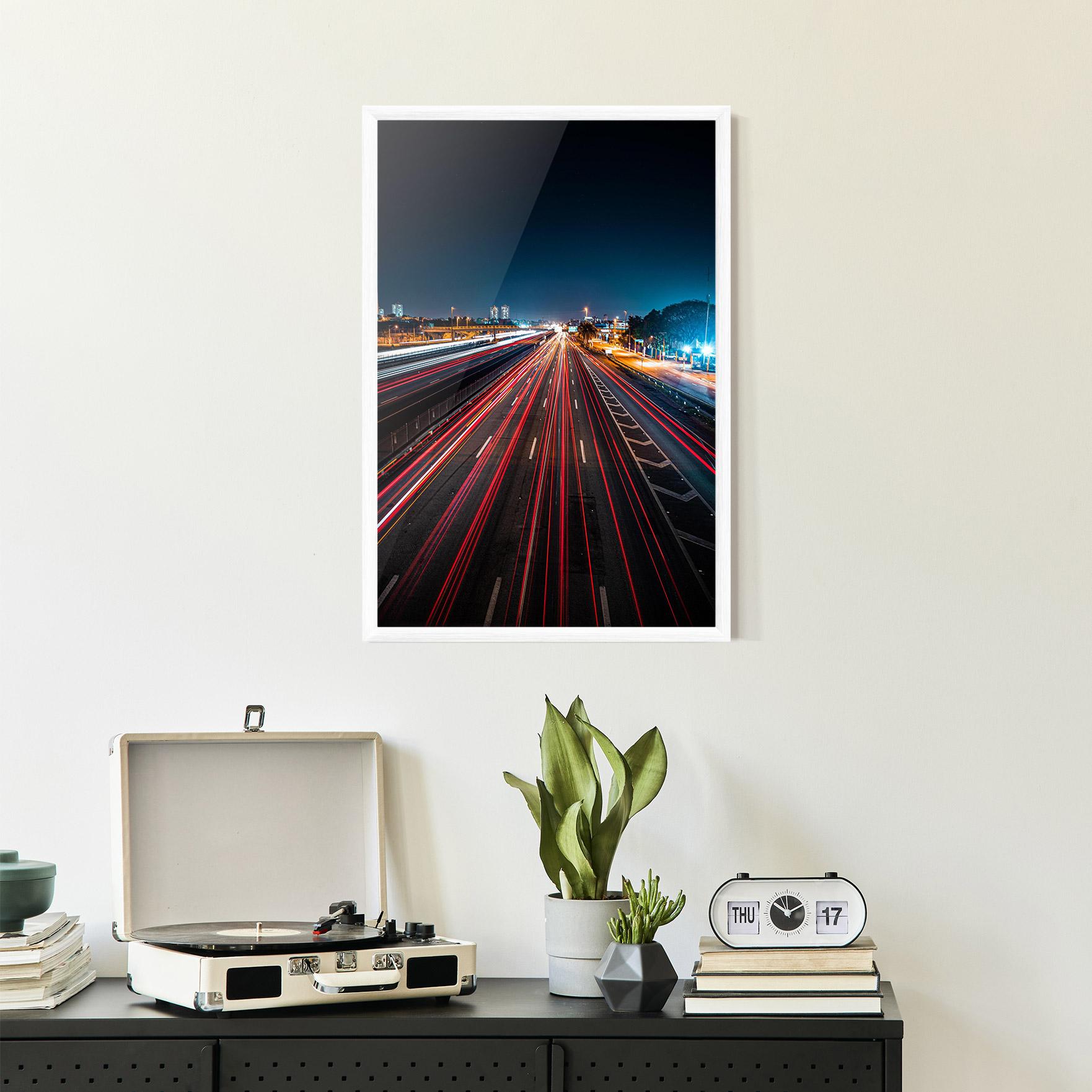 Poster Înrămat Red Car Lightgs mockup 2