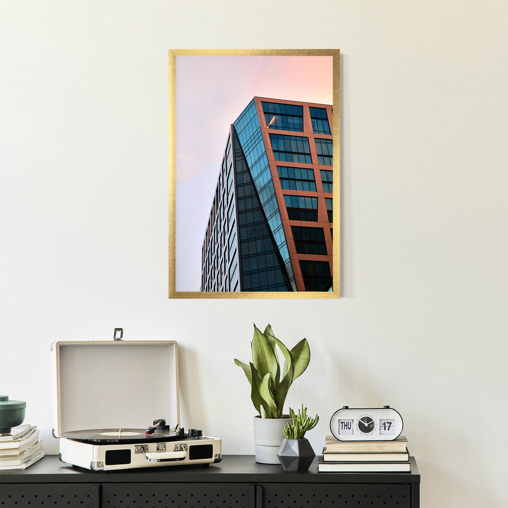 Poster Înrămat Blue Glass Building mockup 2