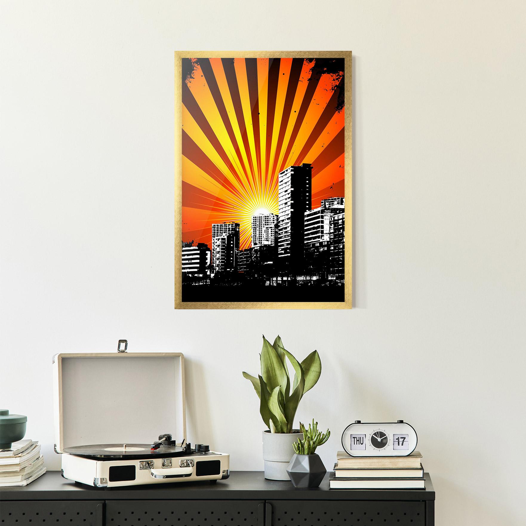 Poster Înrămat Sunset Building mockup 2