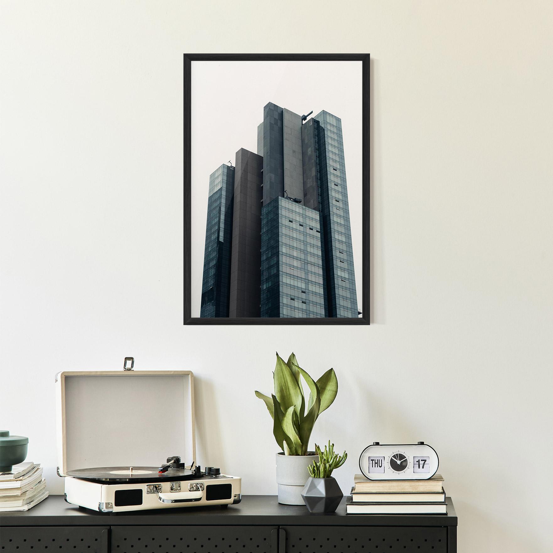 Poster Înrămat Blue High Building mockup 2