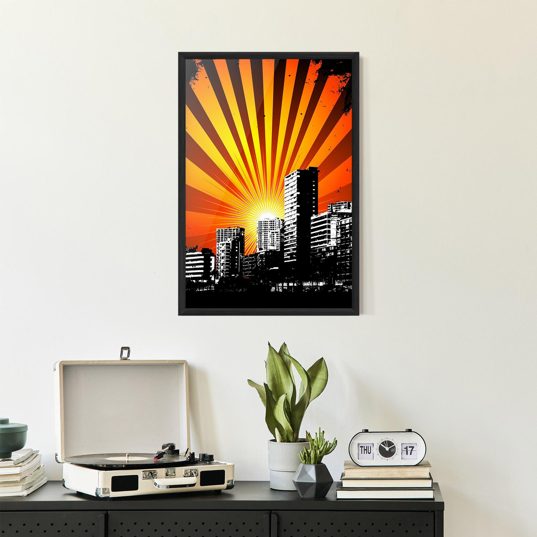 Poster Înrămat Sunset Building mockup 2
