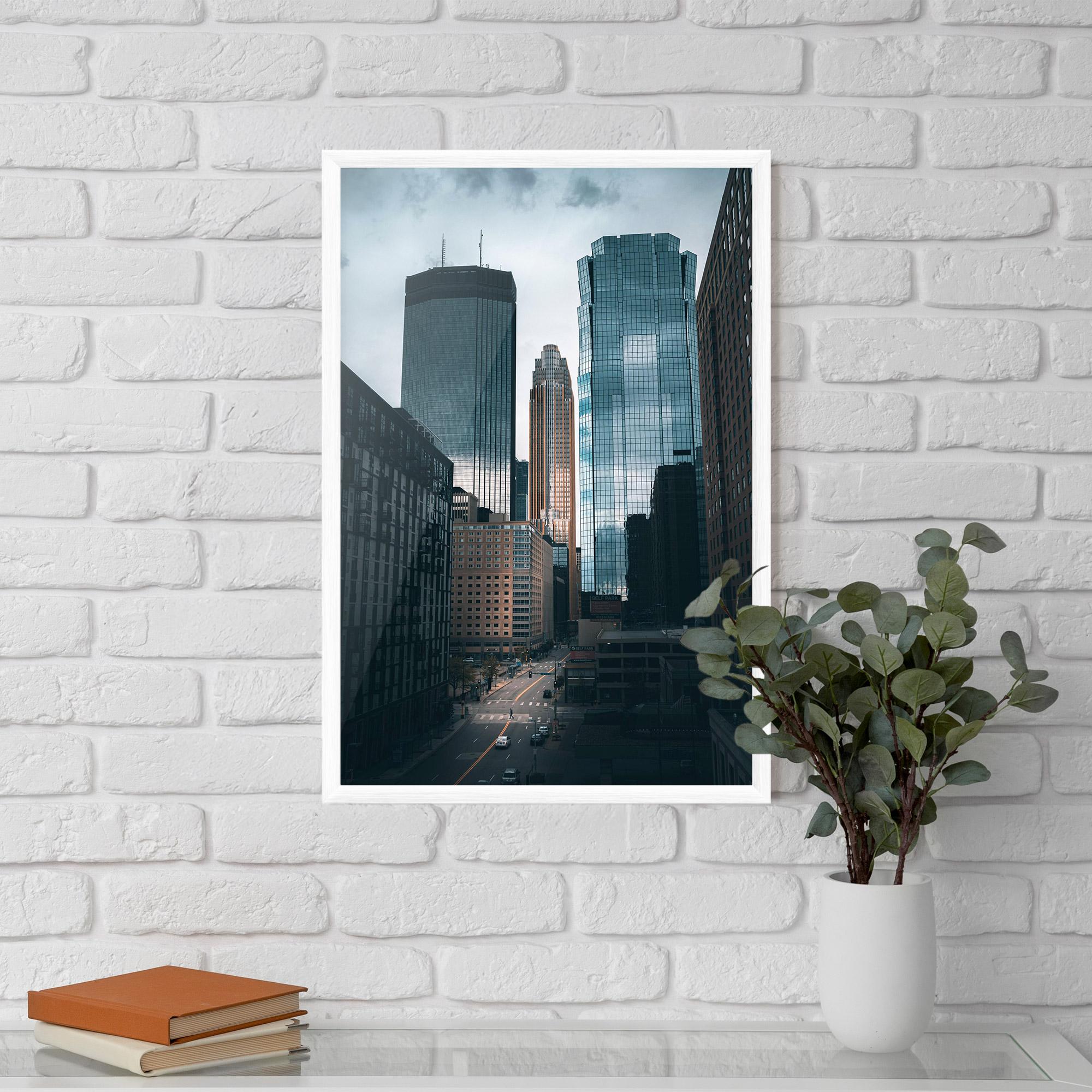 Poster Înrămat Big Blue Building mockup 5