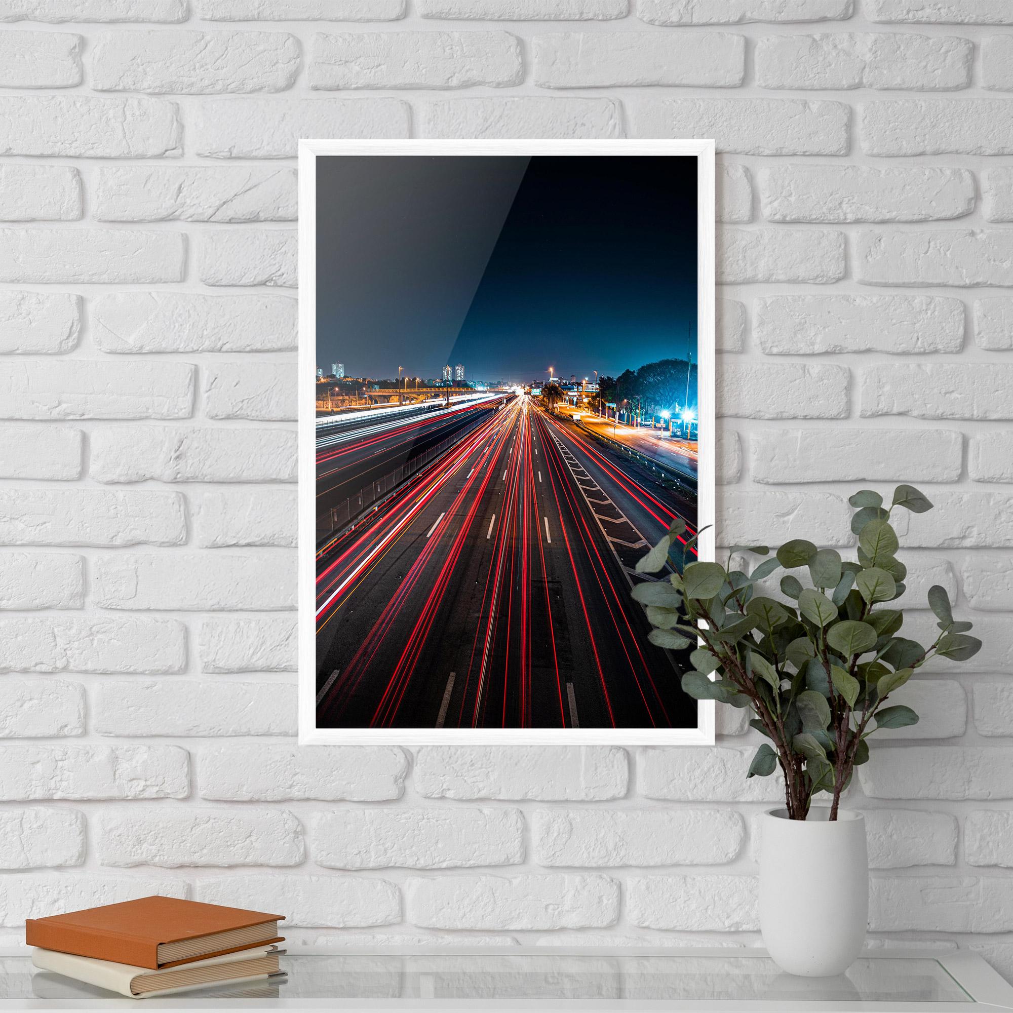 Poster Înrămat Red Car Lightgs mockup 5