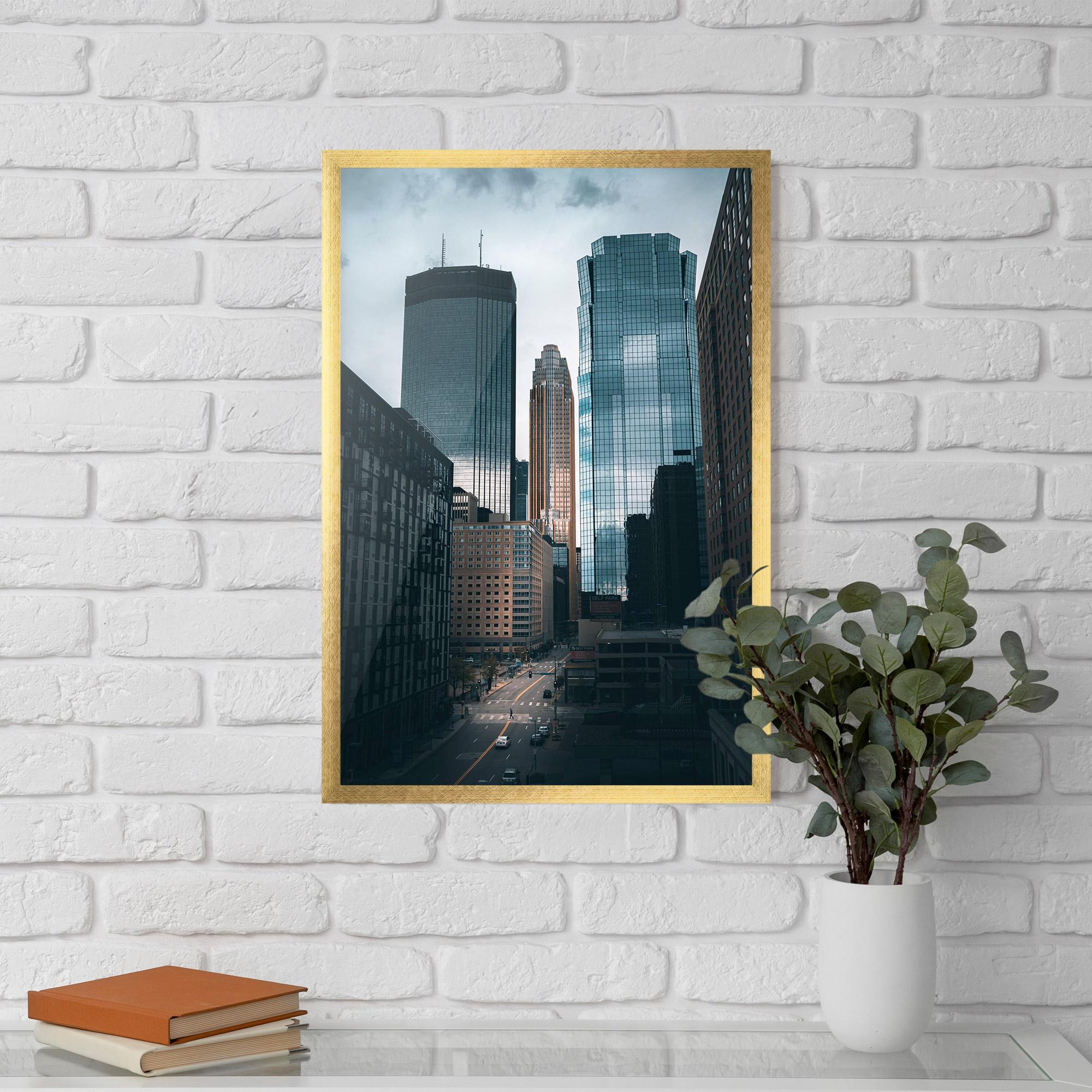 Poster Înrămat Big Blue Building mockup 5