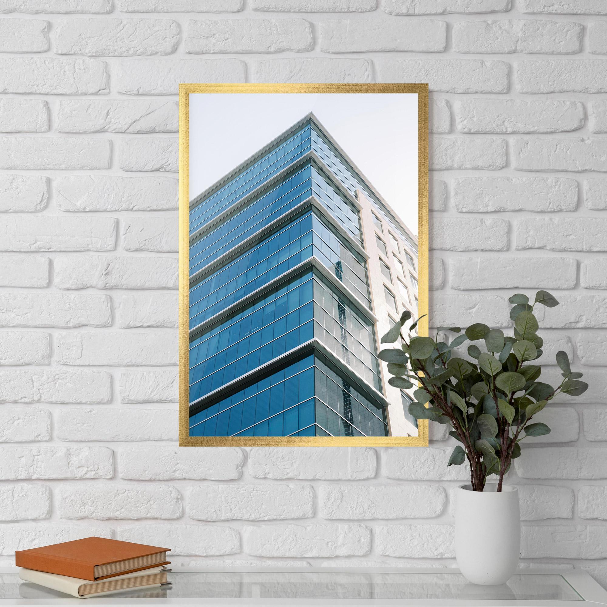 Poster Înrămat Blue Glass Tower mockup 5