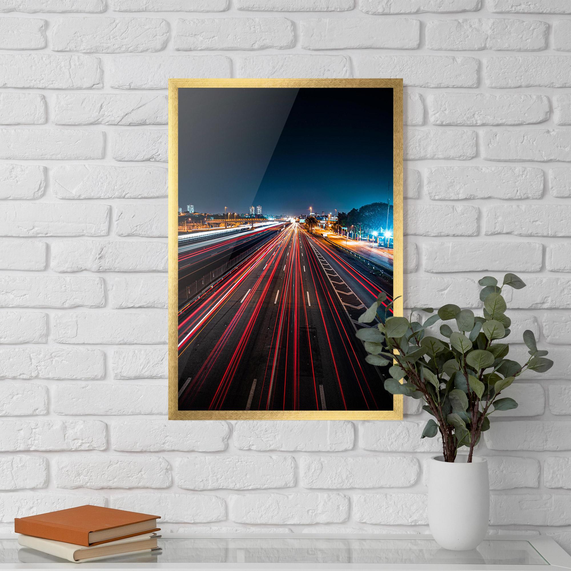 Poster Înrămat Red Car Lightgs mockup 5