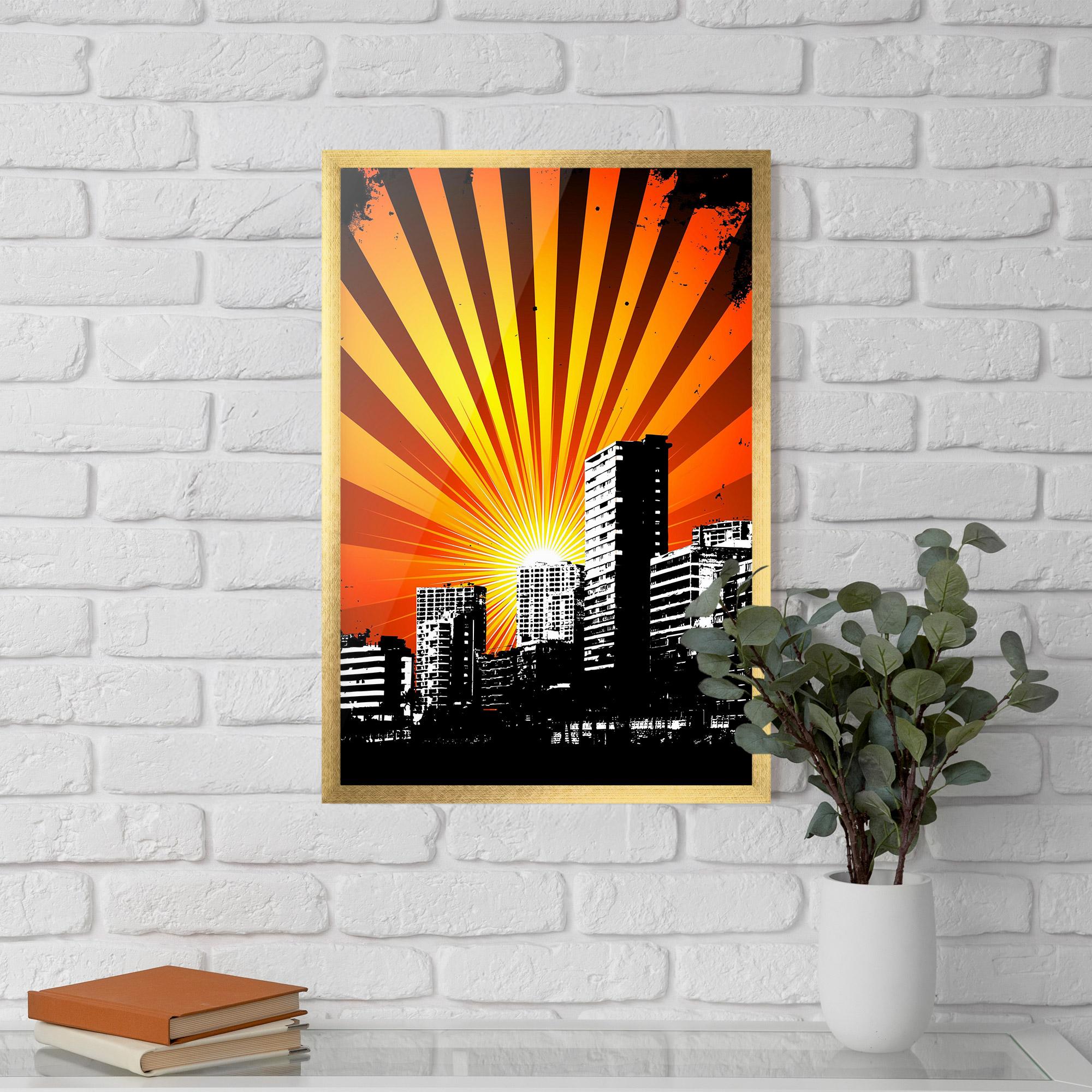 Poster Înrămat Sunset Building mockup 5
