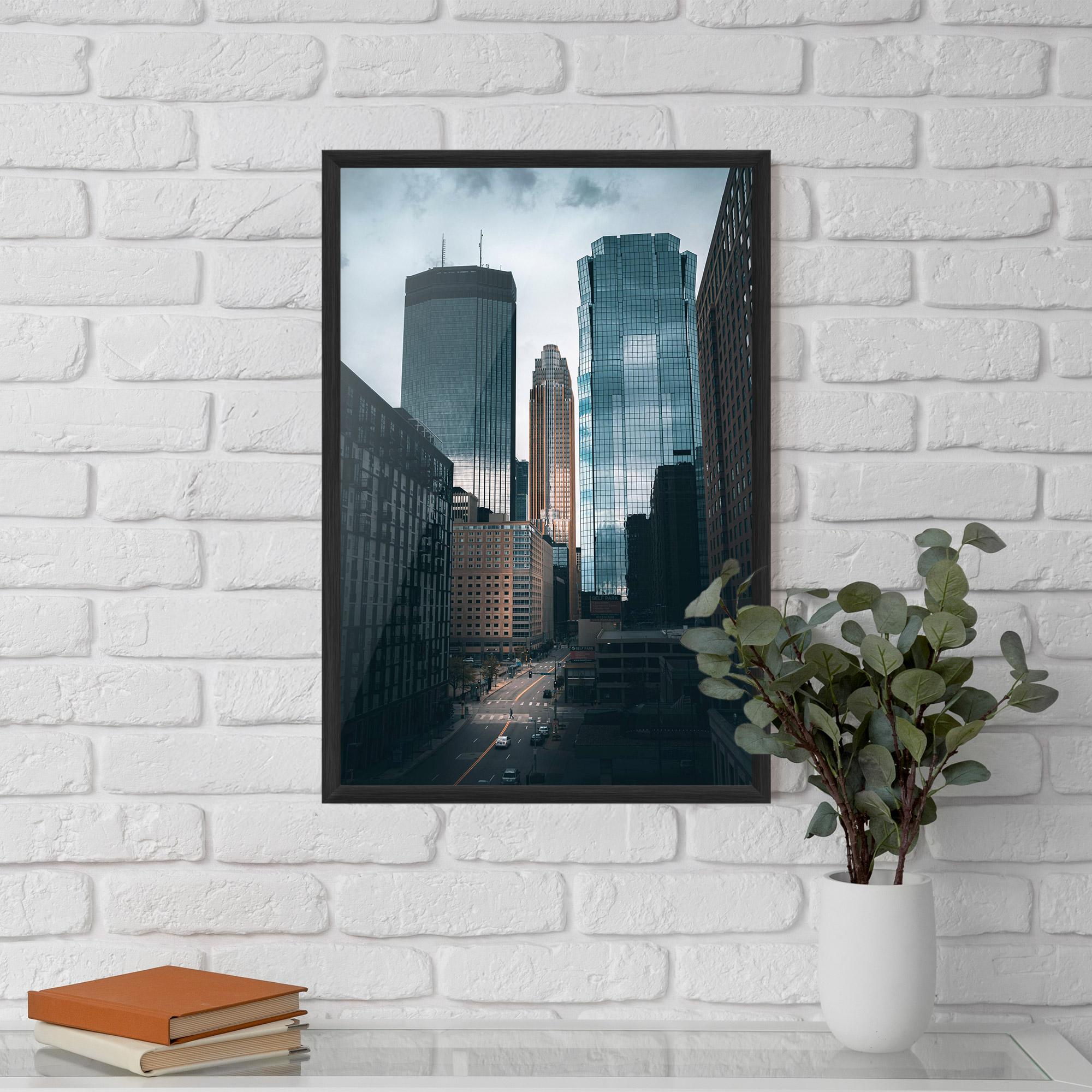 Poster Înrămat Big Blue Building mockup 5