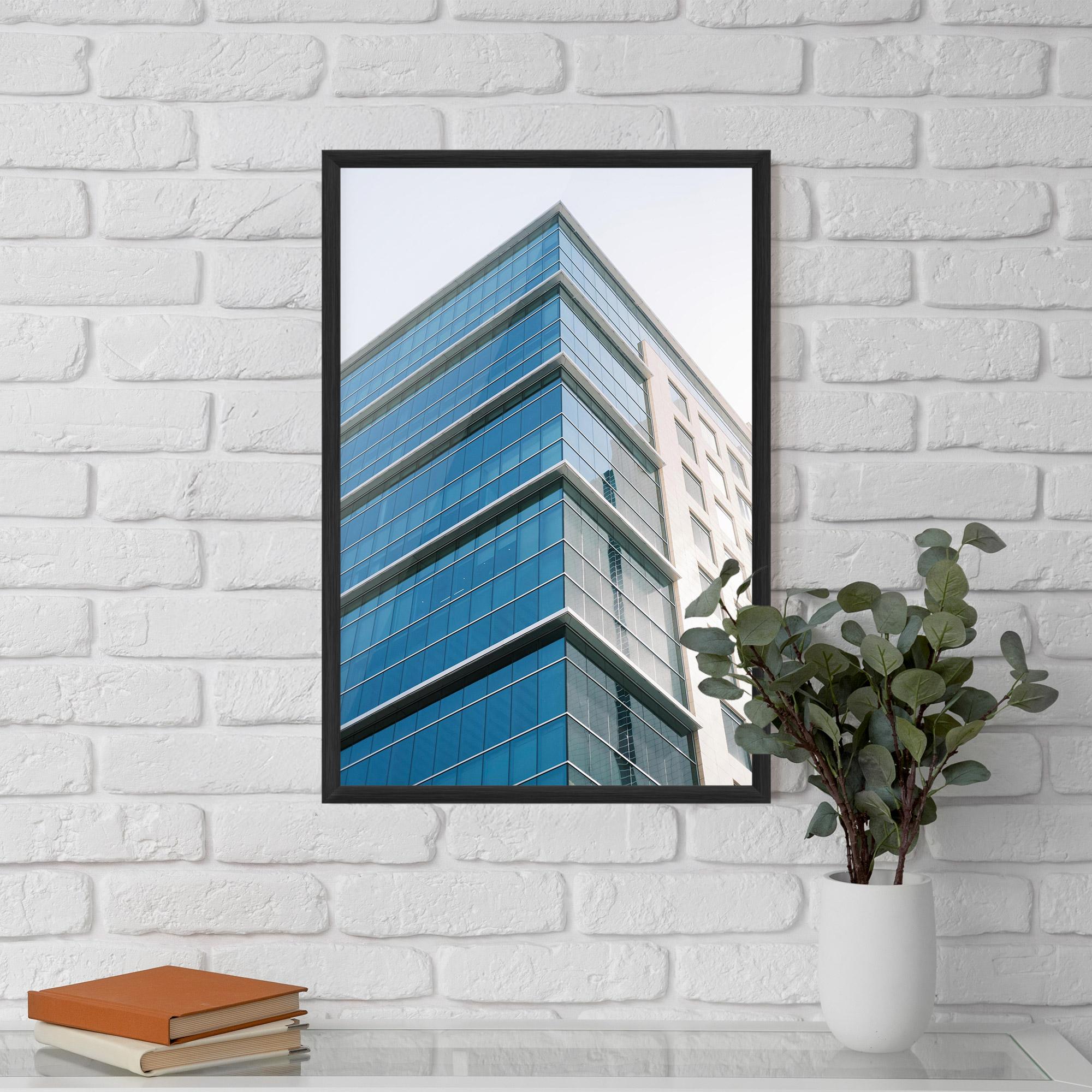 Poster Înrămat Blue Glass Tower mockup 5