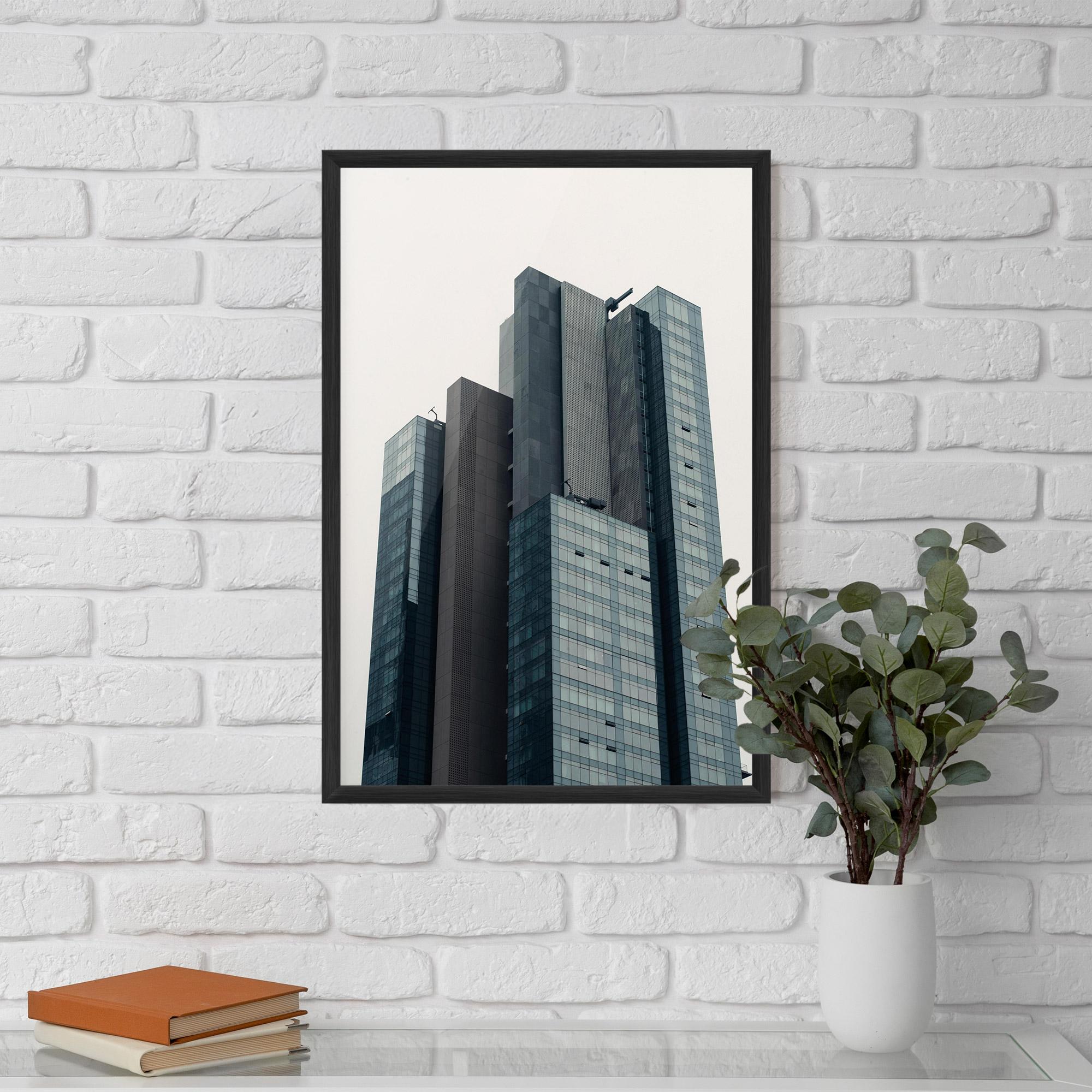 Poster Înrămat Blue High Building mockup 5