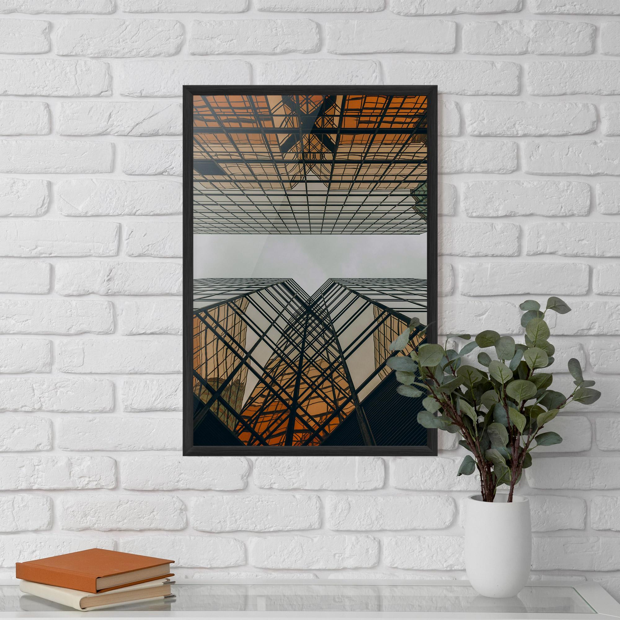 Poster Înrămat Orange Glass Building mockup 5