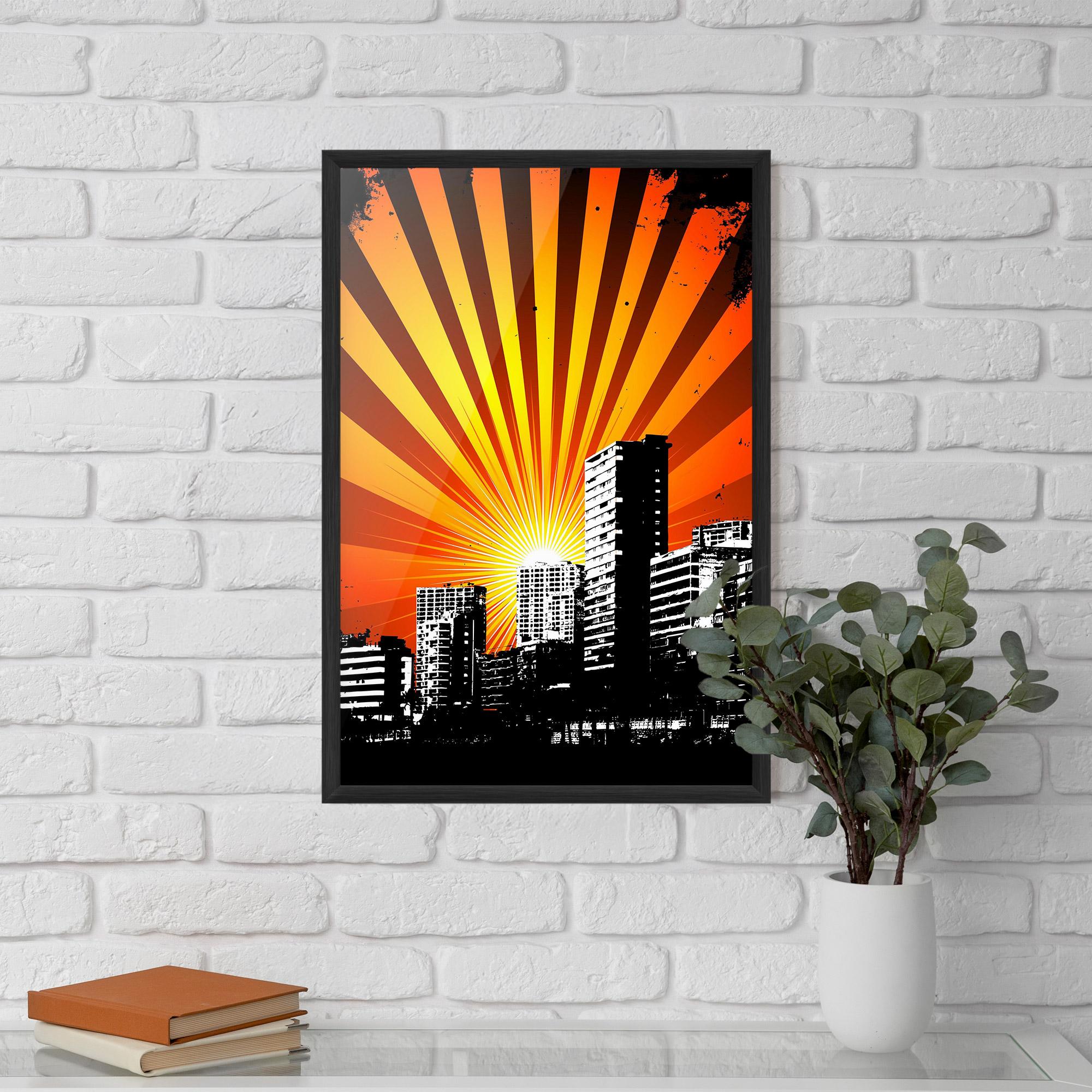 Poster Înrămat Sunset Building mockup 5