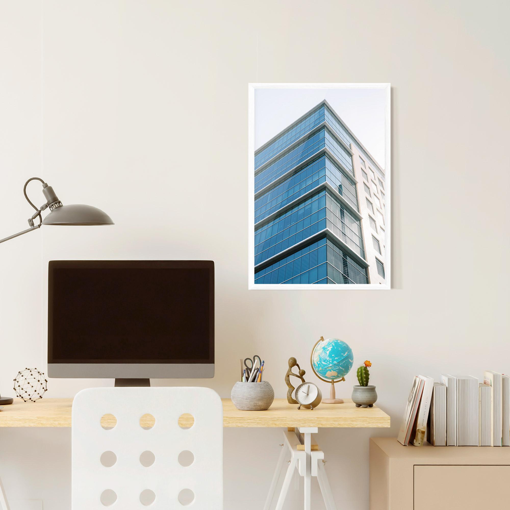 Poster Înrămat Blue Glass Tower mockup 6