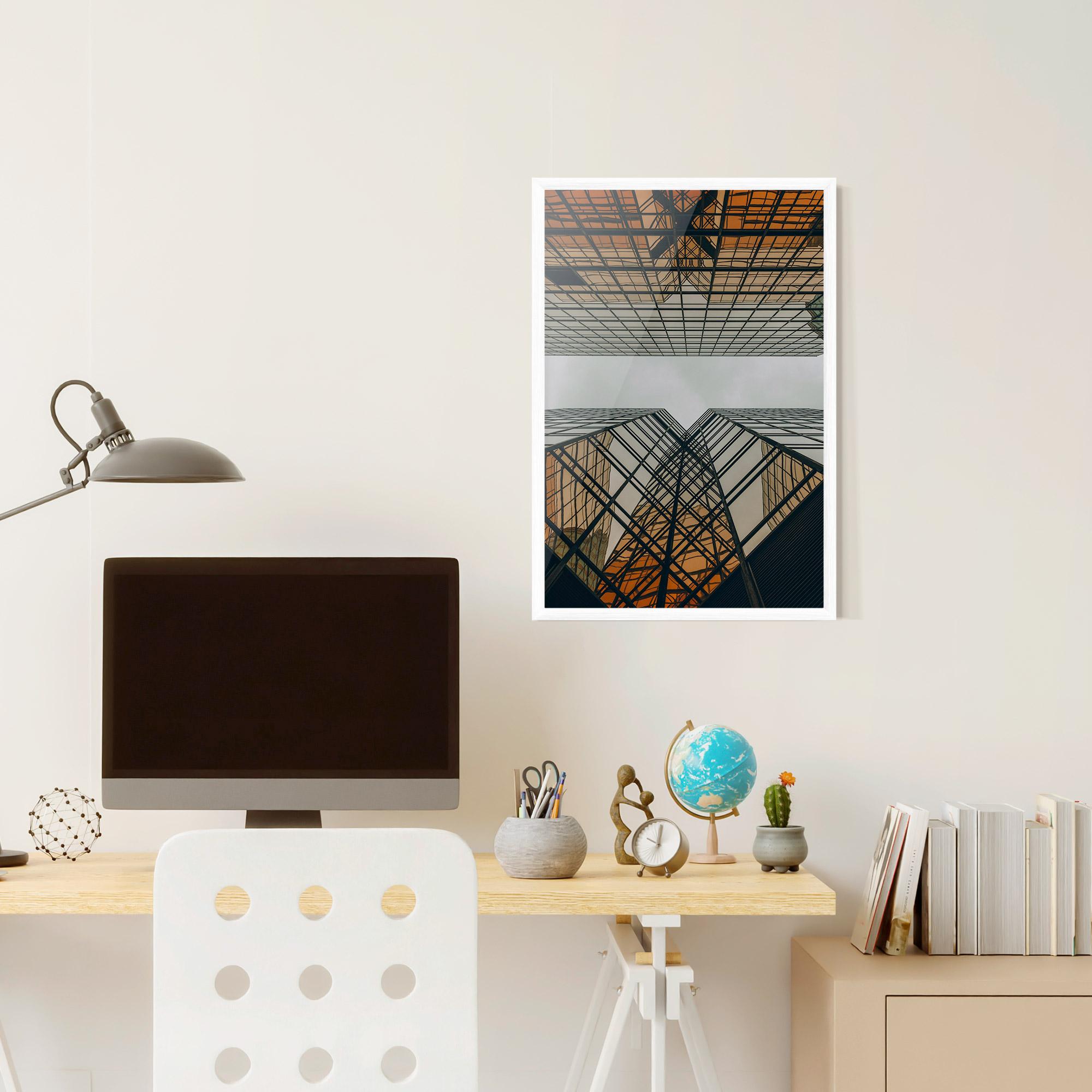 Poster Înrămat Orange Glass Building mockup 6