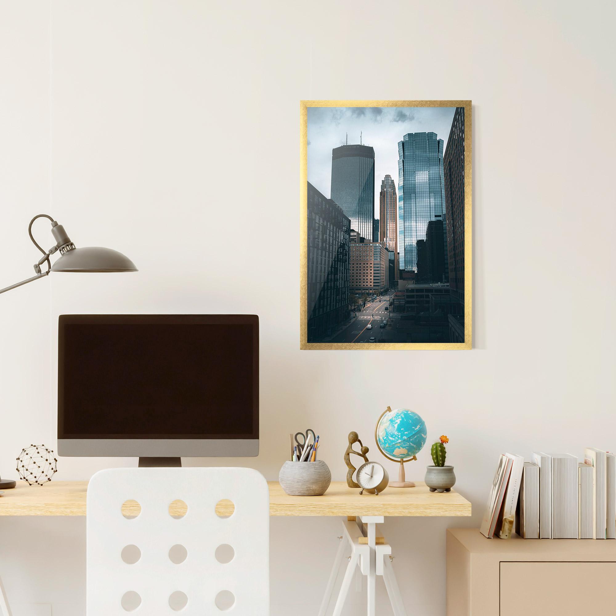 Poster Înrămat Big Blue Building mockup 6