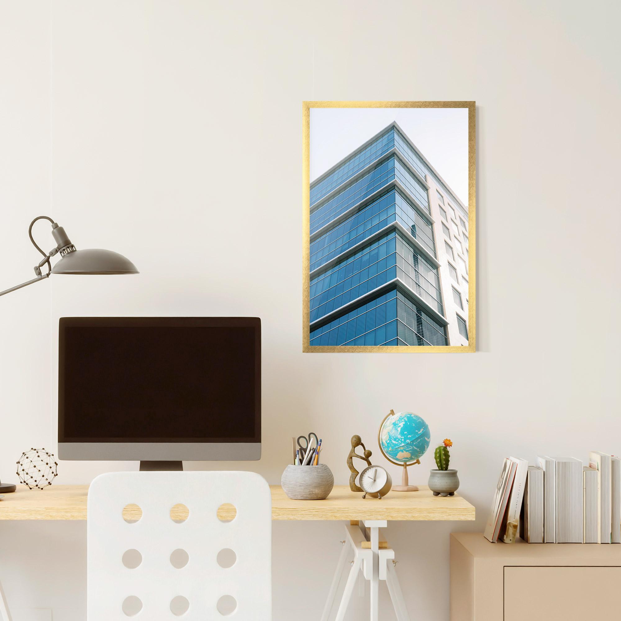 Poster Înrămat Blue Glass Tower mockup 6