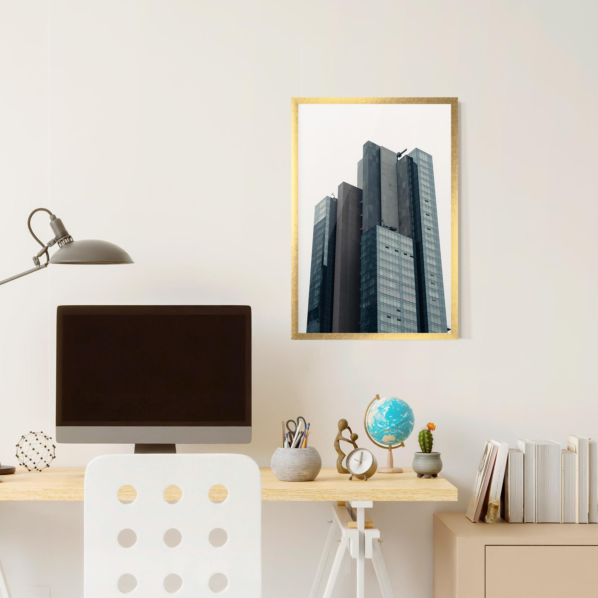 Poster Înrămat Blue High Building mockup 6