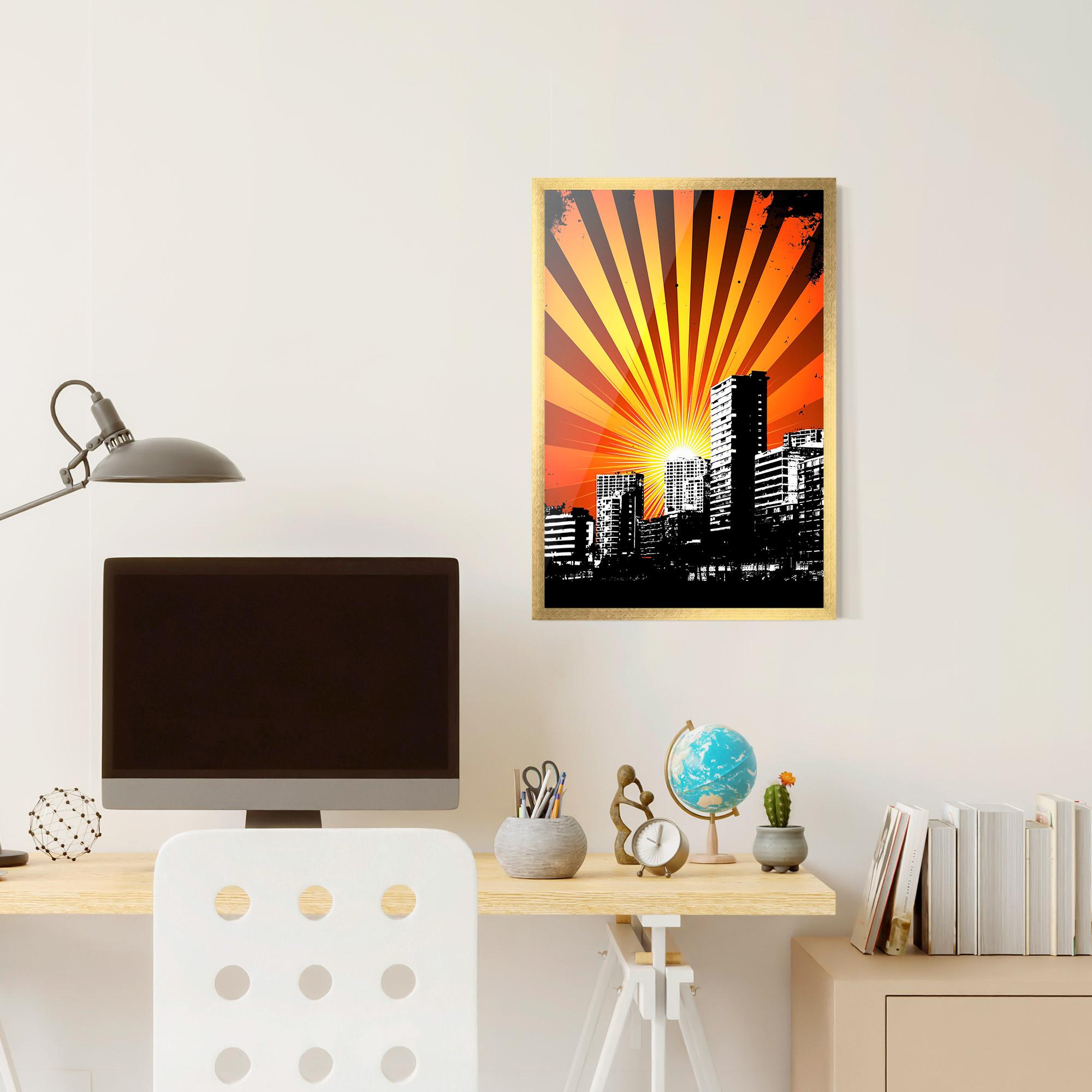 Poster Înrămat Sunset Building mockup 6