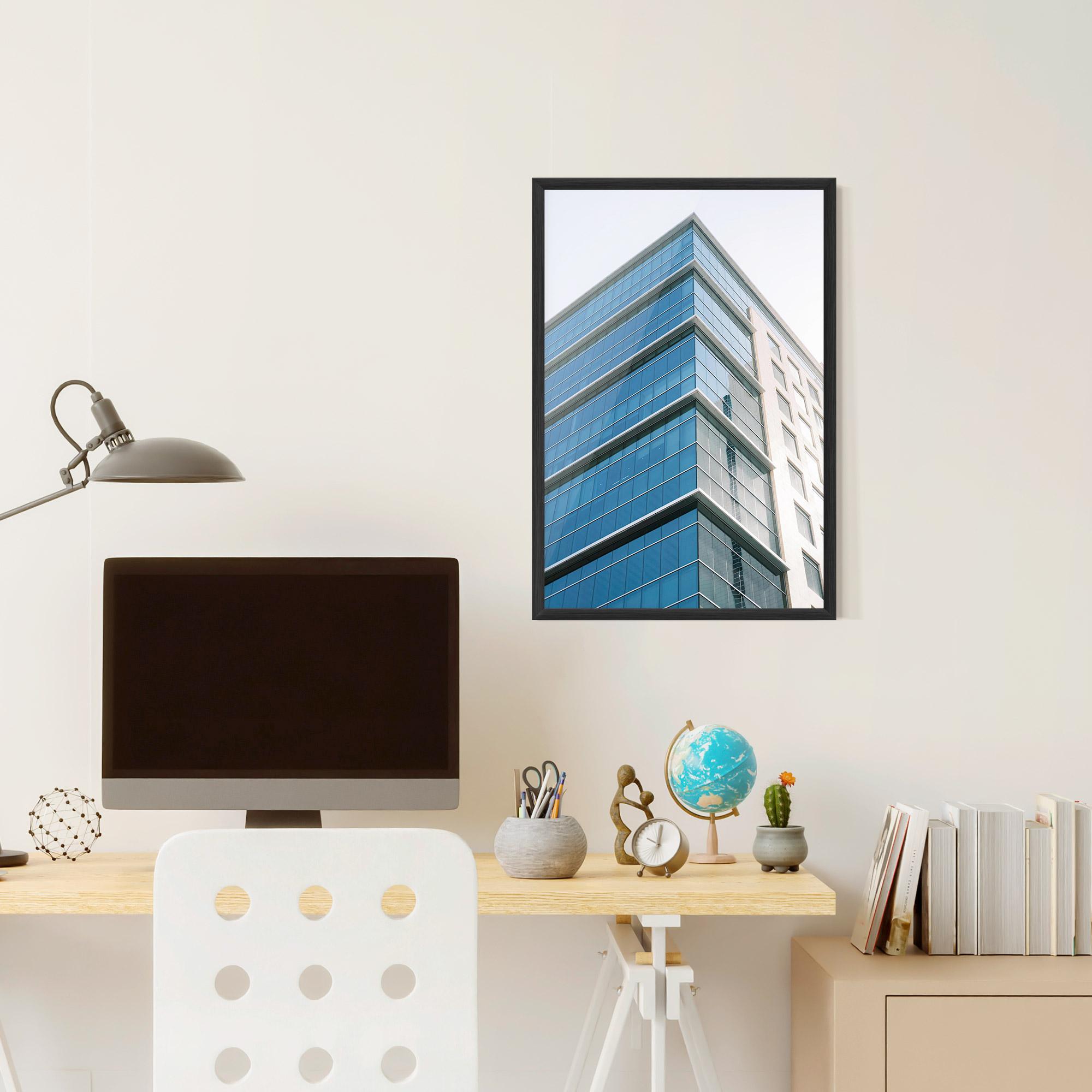 Poster Înrămat Blue Glass Tower mockup 6