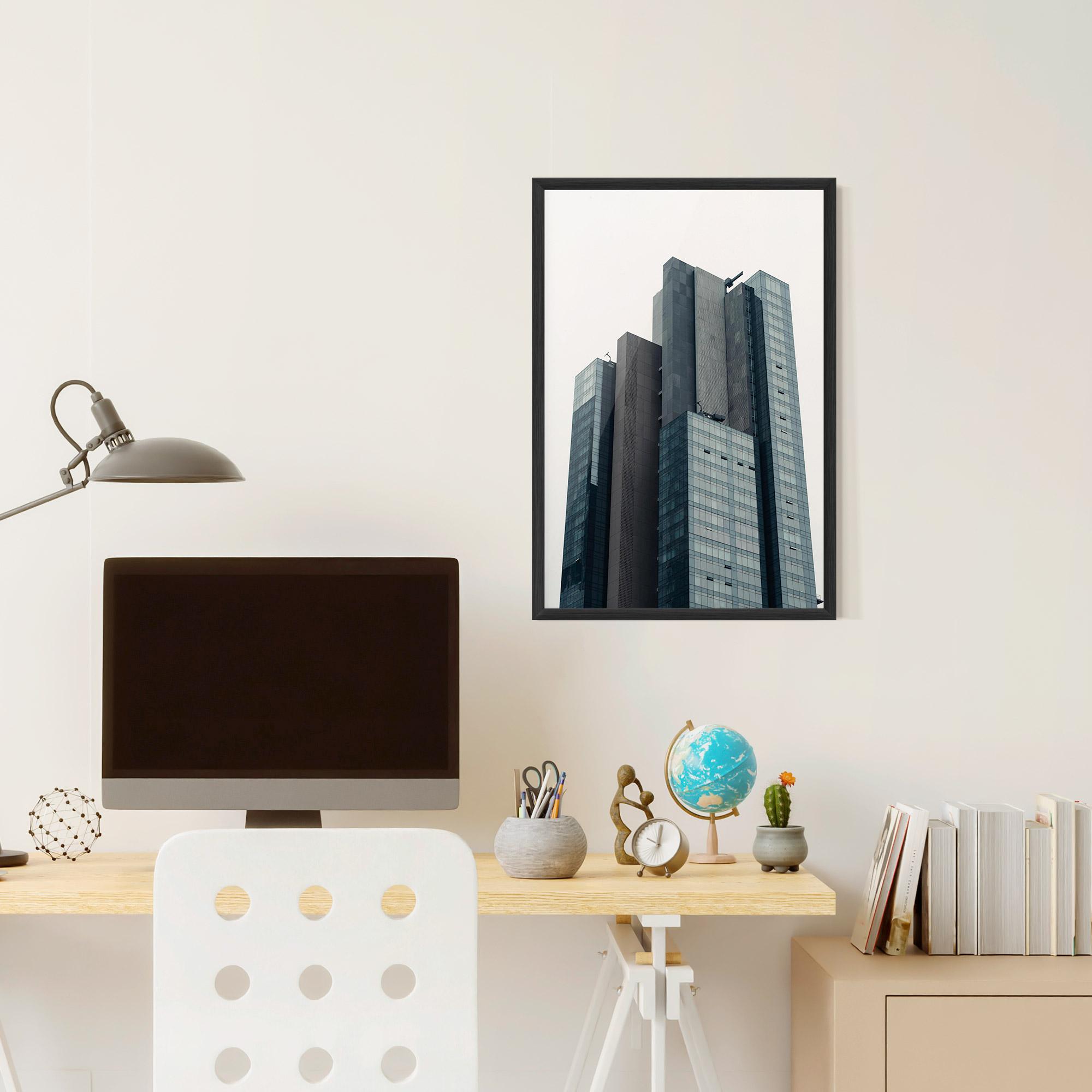 Poster Înrămat Blue High Building mockup 6