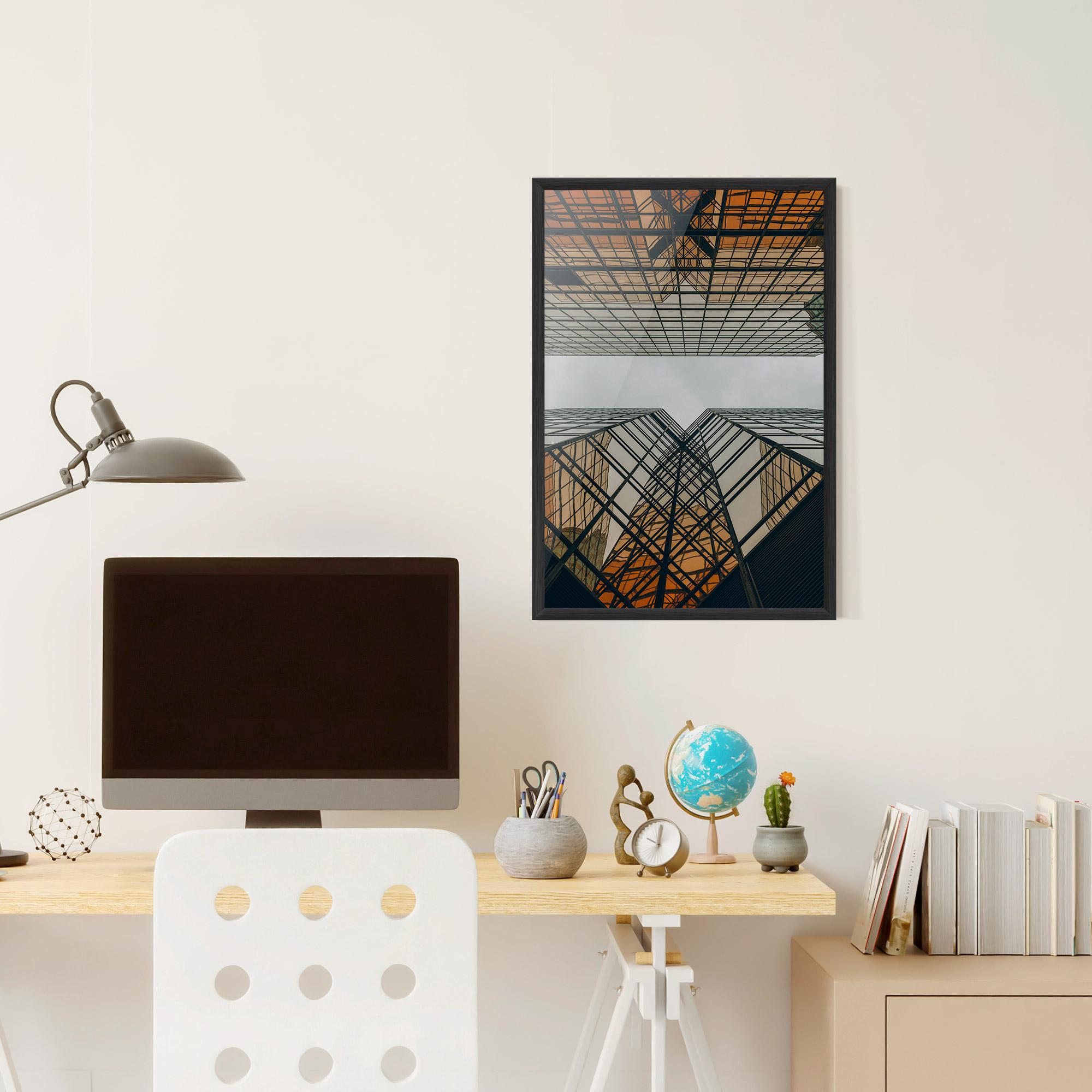 Poster Înrămat Orange Glass Building mockup 6