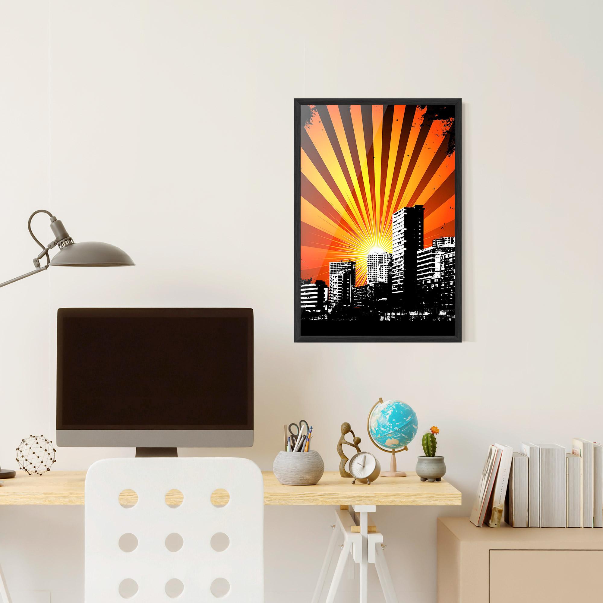 Poster Înrămat Sunset Building mockup 6