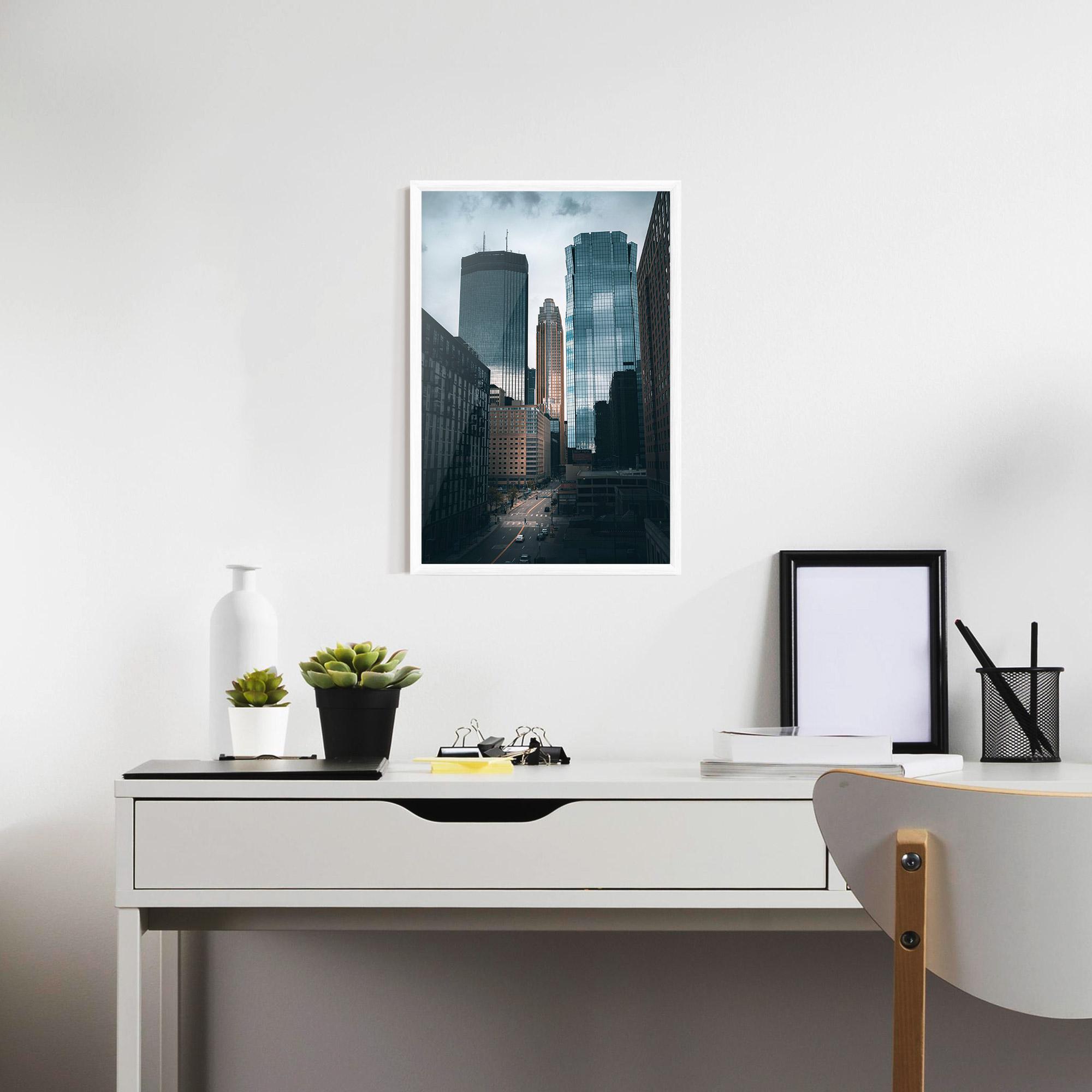 Poster Înrămat Big Blue Building mockup 7