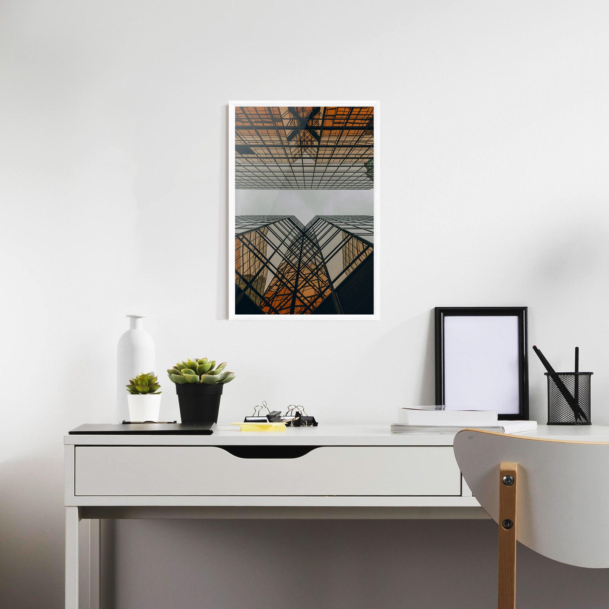Poster Înrămat Orange Glass Building mockup 7
