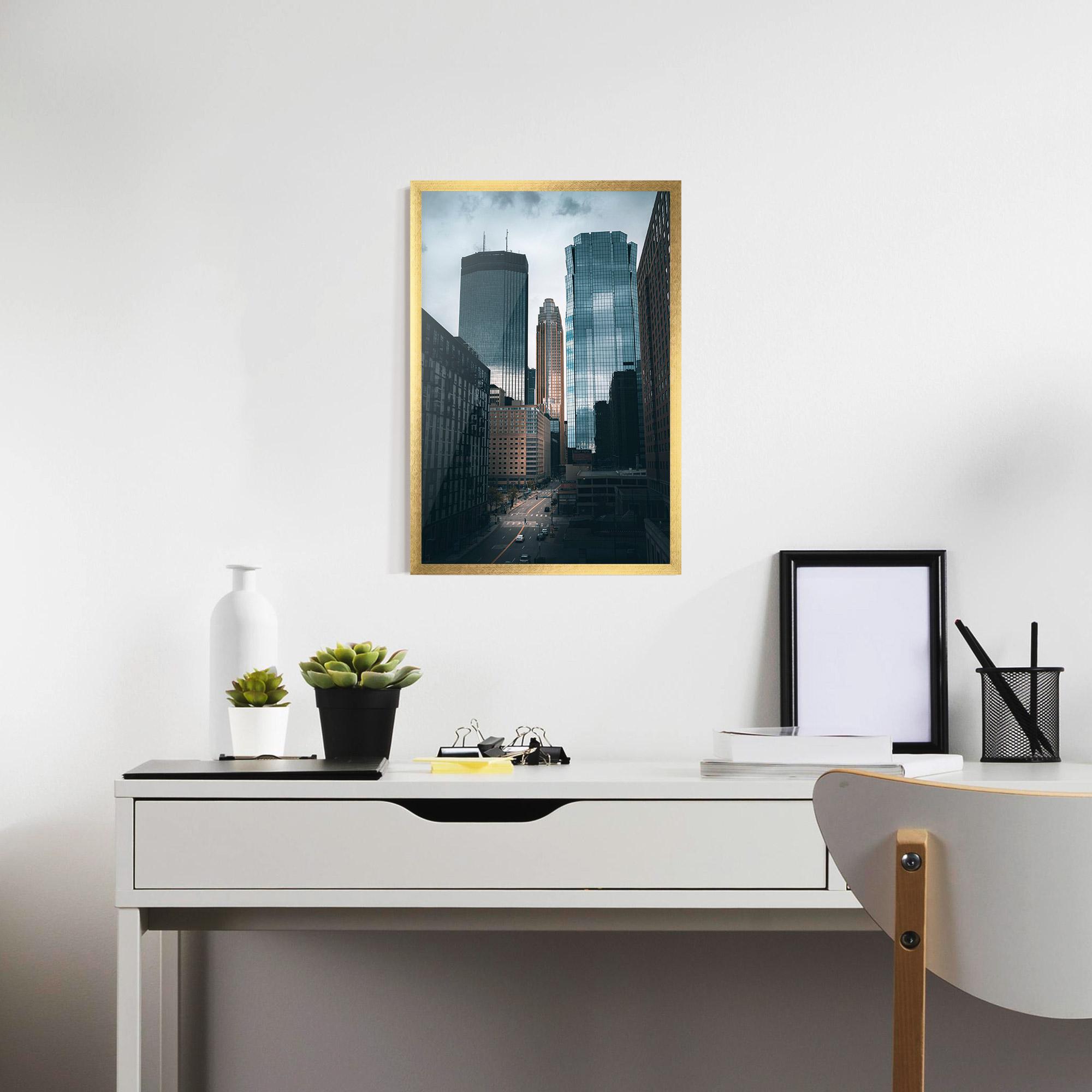 Poster Înrămat Big Blue Building mockup 7