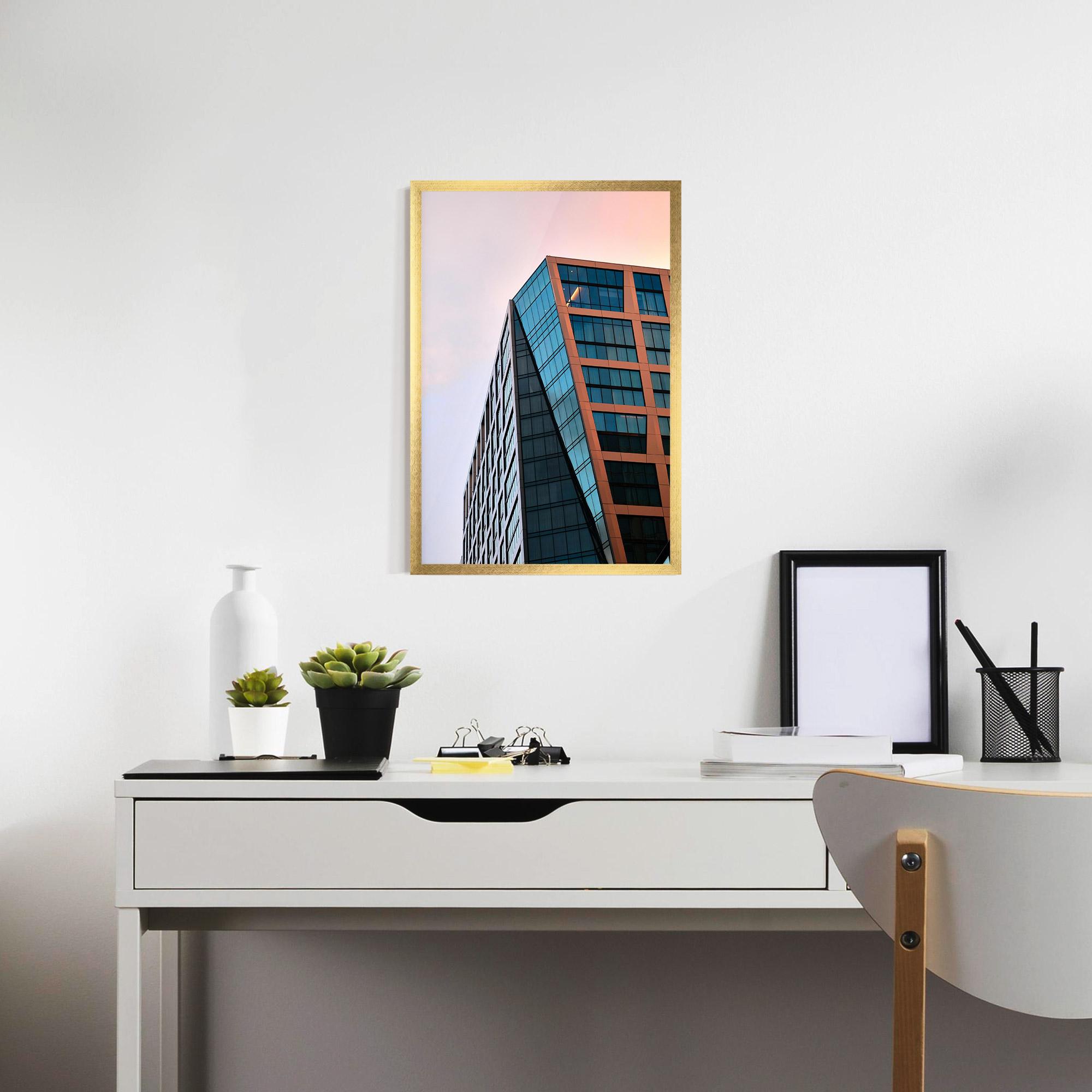 Poster Înrămat Blue Glass Building mockup 7