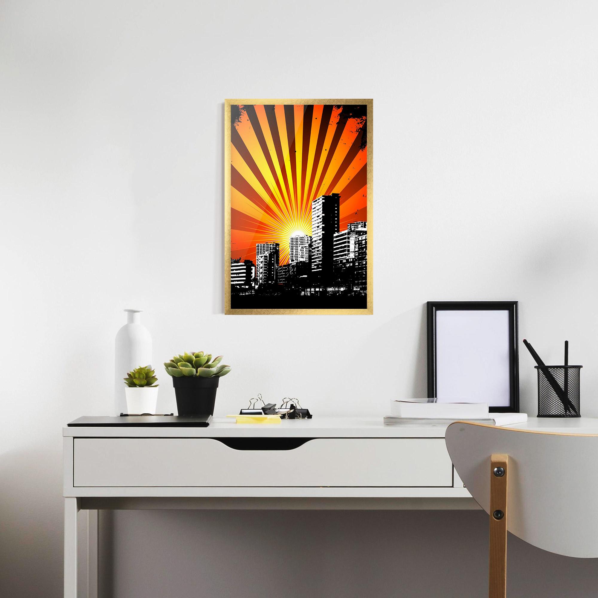 Poster Înrămat Sunset Building mockup 7